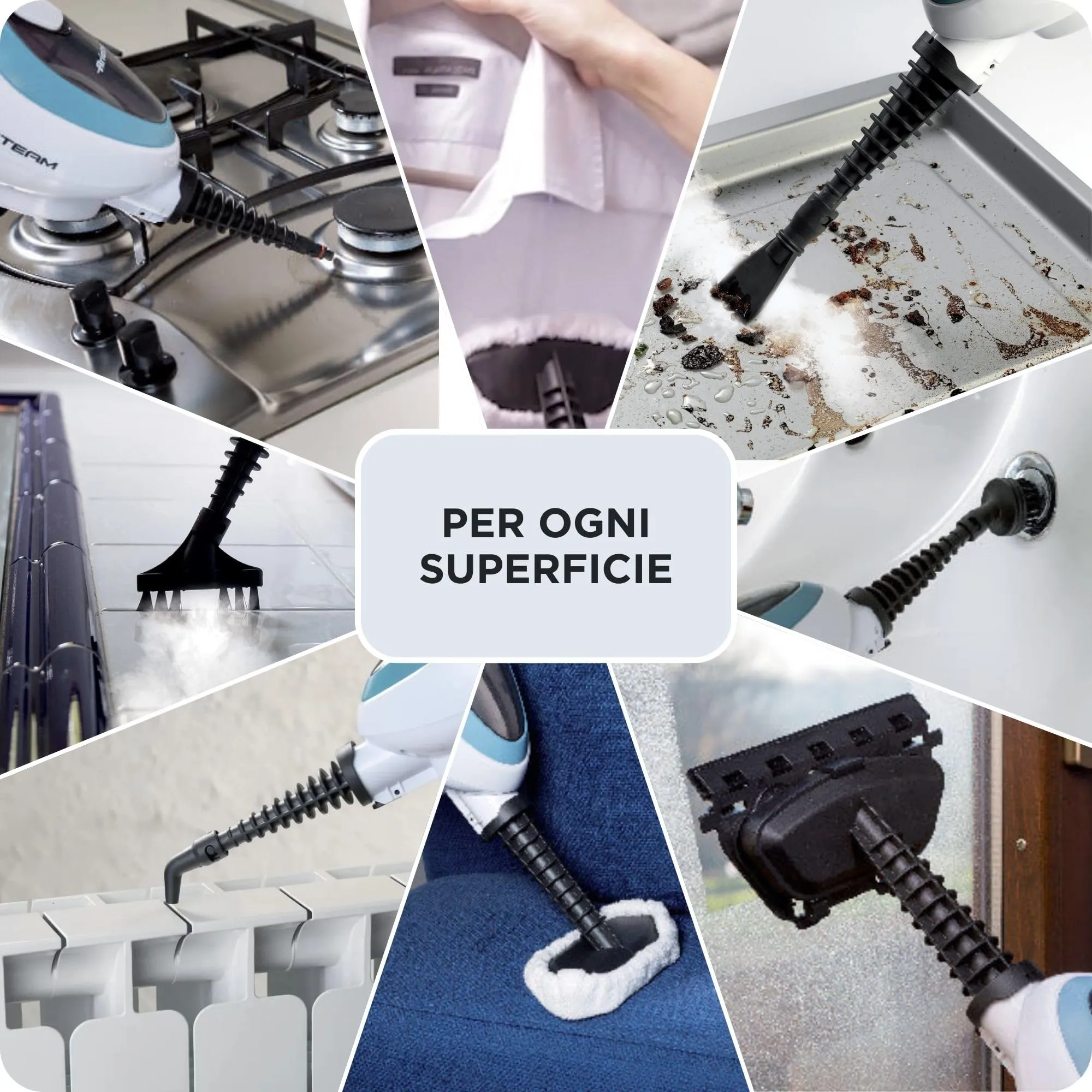 Ariete 4164 Steam Mop 10in1, 1500 W, Bianco/Azzurro - immagine 4