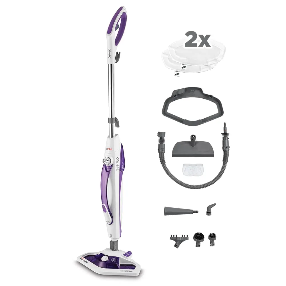 Polti Vaporetto SV440 Double Scopa a Vapore 2 in 1 con Pulitore Portatile - Porpora - immagine 1