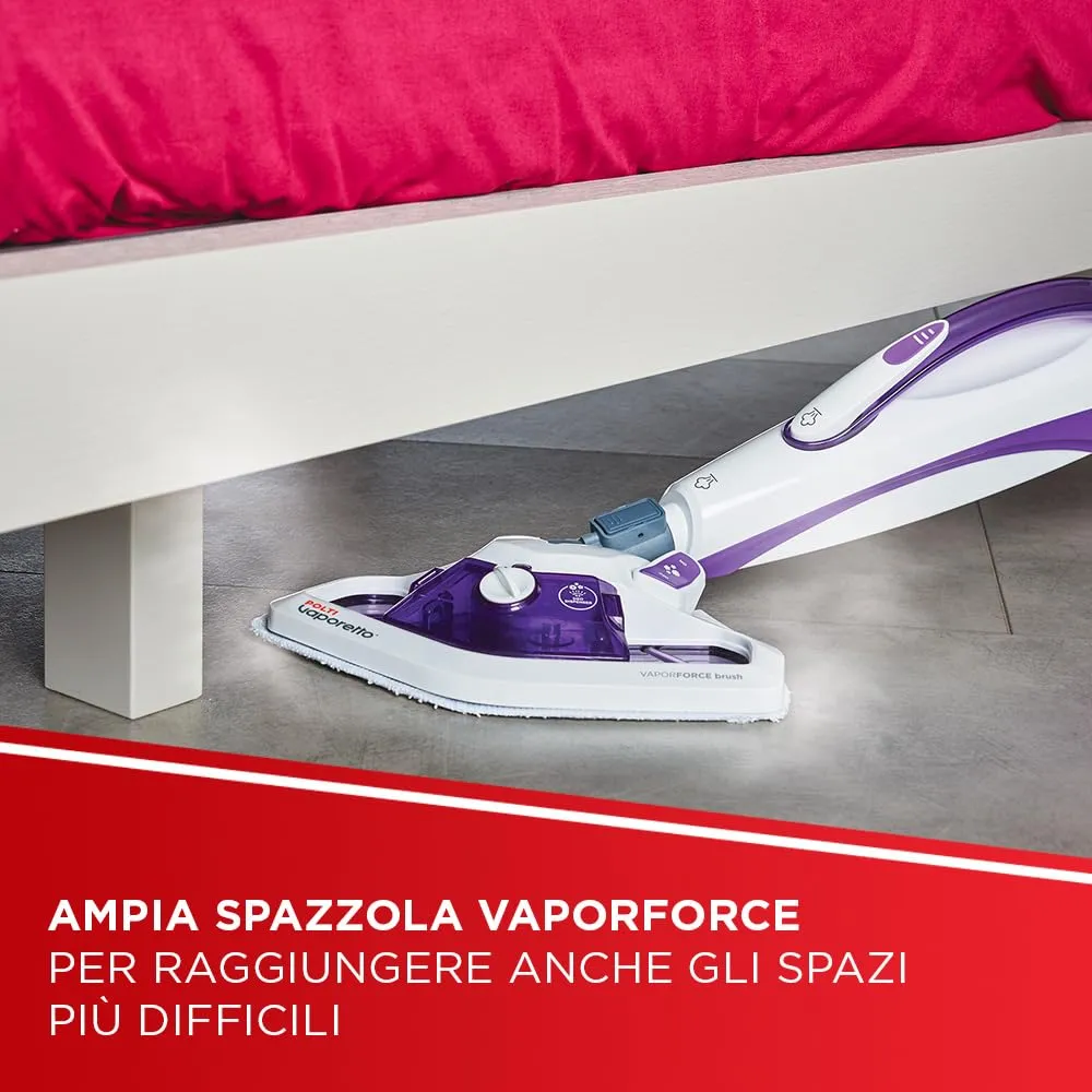 Polti Vaporetto SV440 Double Scopa a Vapore 2 in 1 con Pulitore Portatile - Porpora - immagine 4