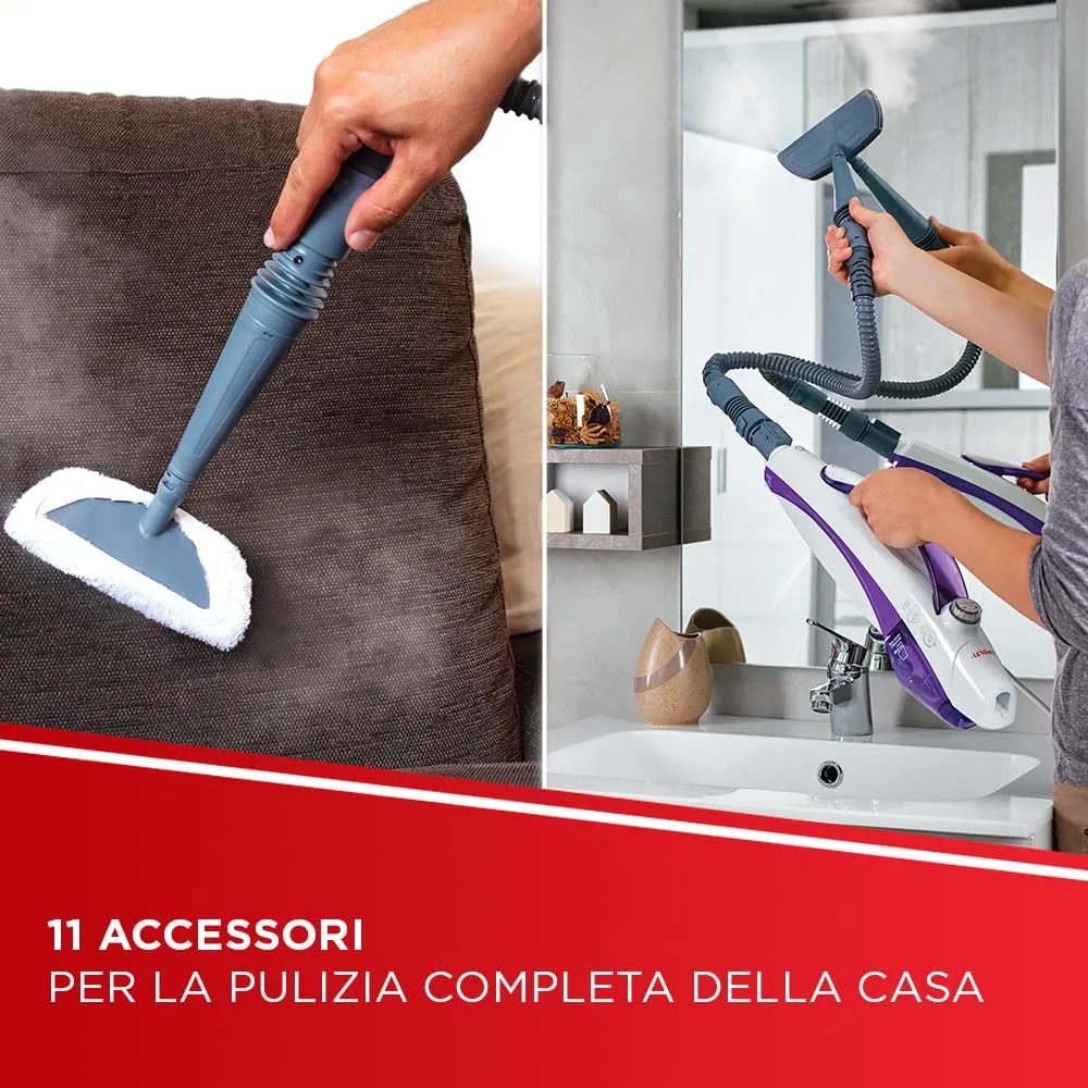 Polti Vaporetto SV440 Double Scopa a Vapore 2 in 1 con Pulitore Portatile - Porpora - immagine 7