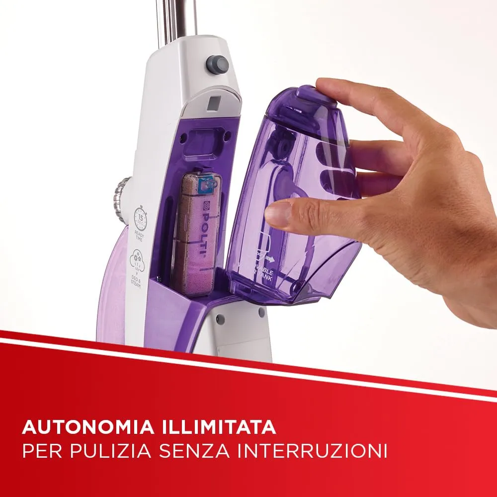 Polti Vaporetto SV440 Double Scopa a Vapore 2 in 1 con Pulitore Portatile - Porpora - immagine 8