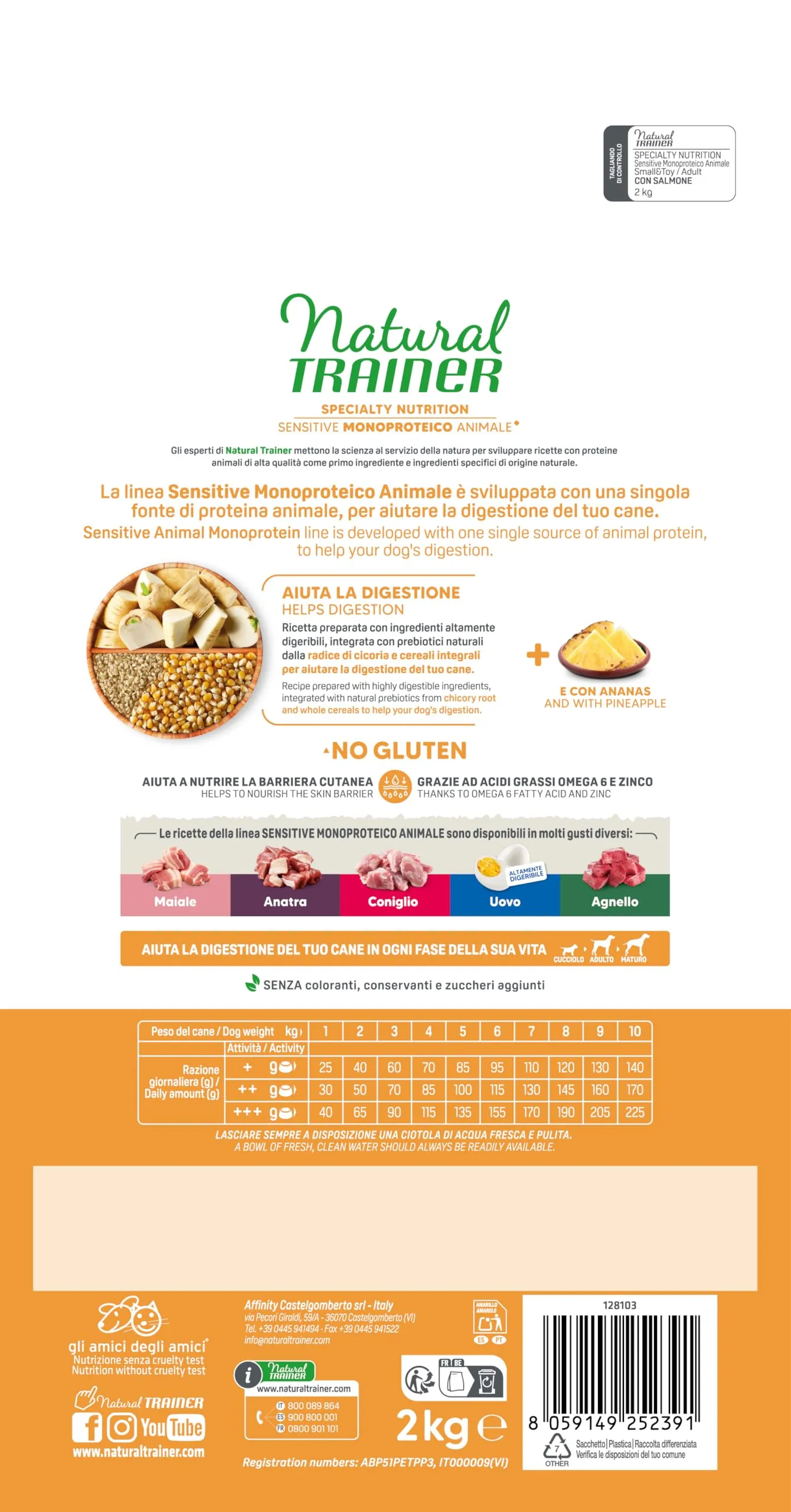 Trainer Sensitive No Gluten Small Toy Adult Salmon and Whole Grains, 2 kg - immagine 4