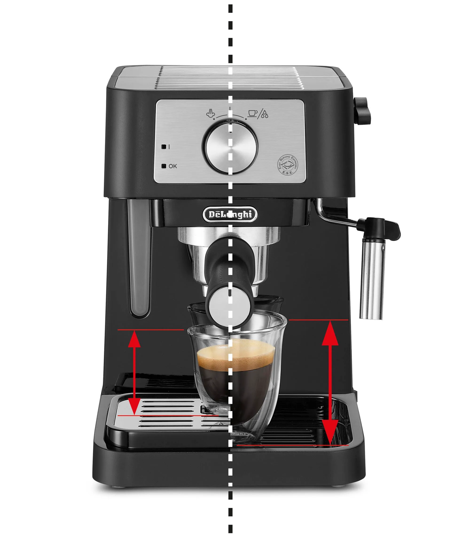 De'Longhi EC260.BK Macchina da Caffè per Polvere o Cialde E.S.E. con Sistema Latte Manuale e Caldaia in Acciaio Inox - immagine 8