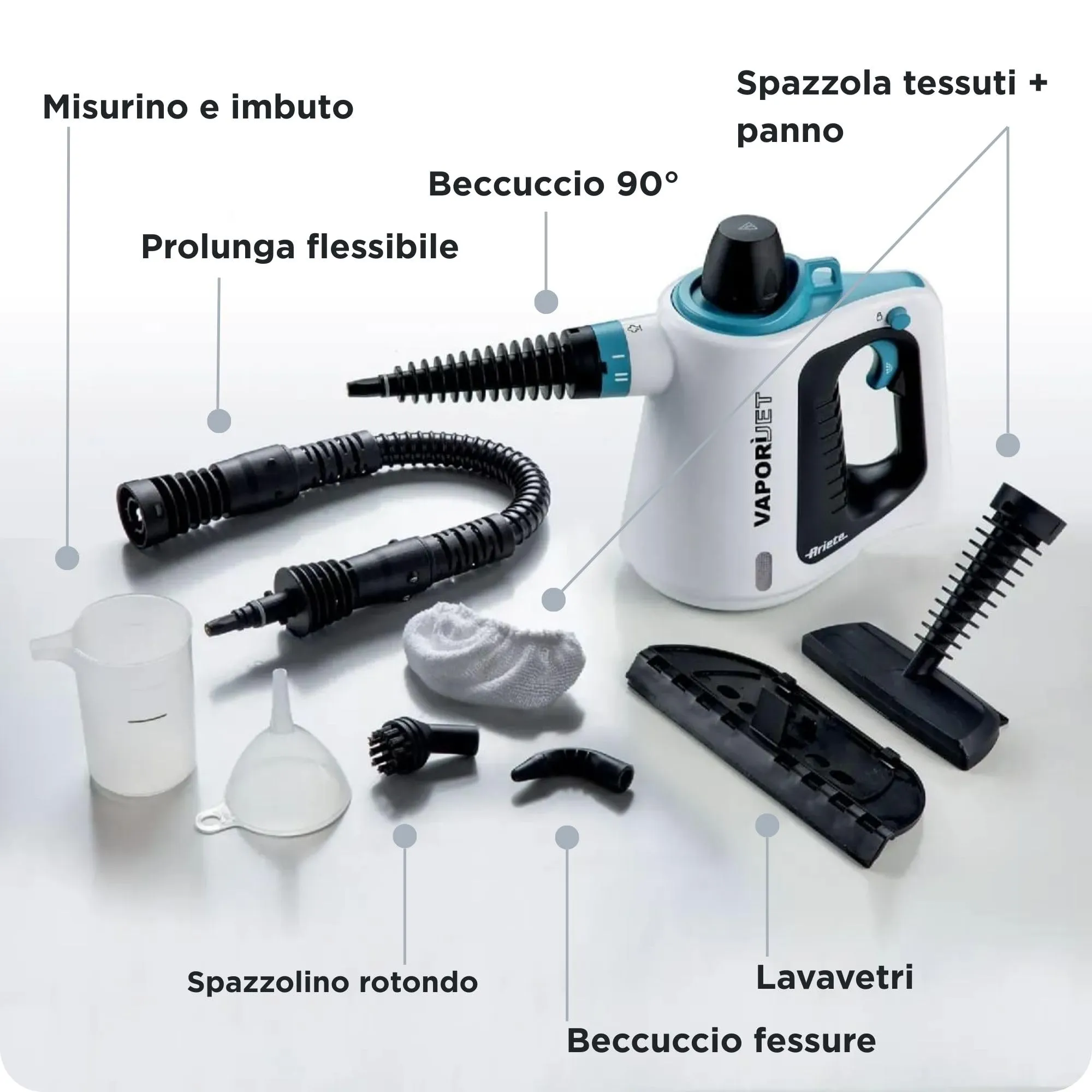 Ariete 4137 Vaporì Jet Pistola a Vapore, 1050 W, 3.5 Bar, Bianco - immagine 3