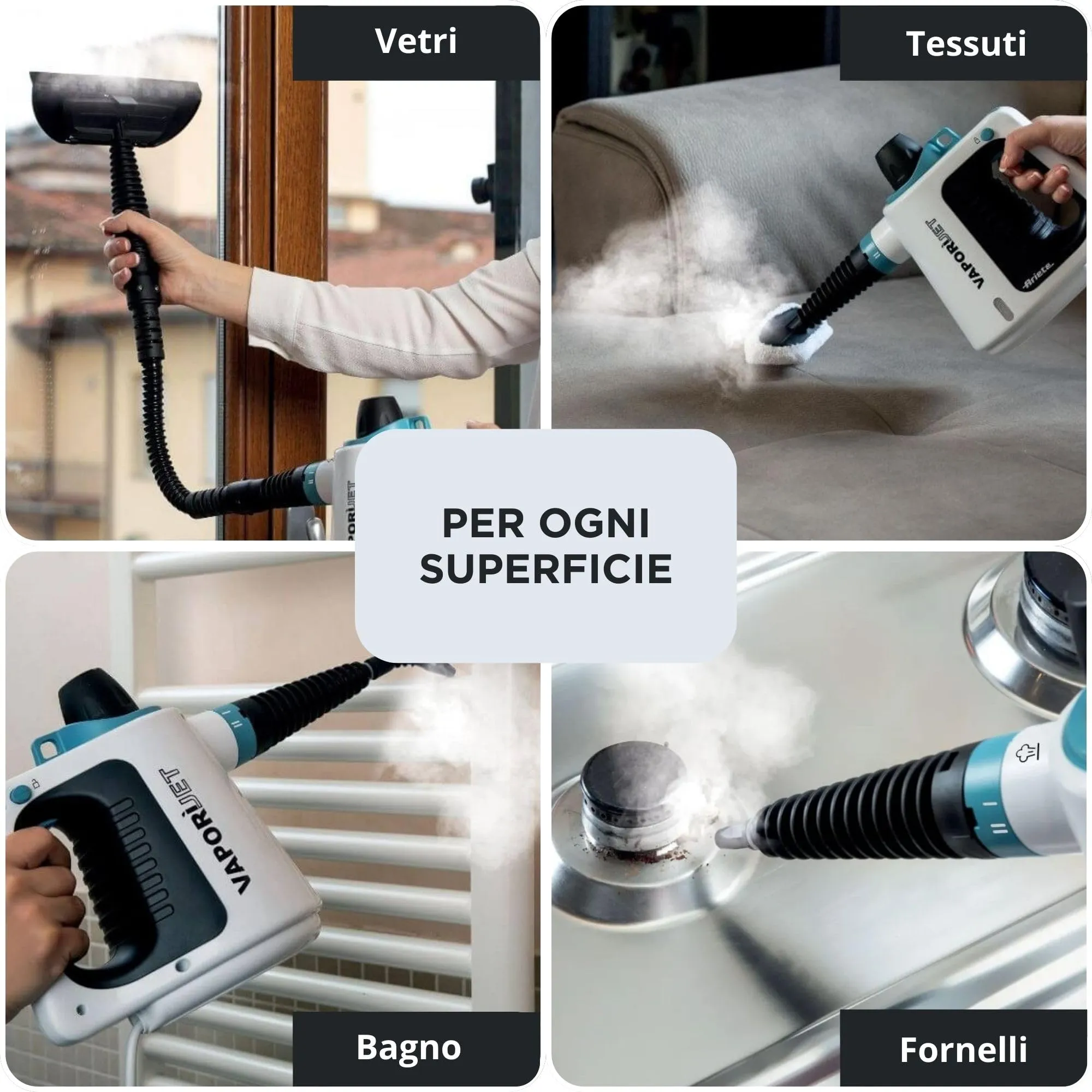 Ariete 4137 Vaporì Jet Pistola a Vapore, 1050 W, 3.5 Bar, Bianco - immagine 4