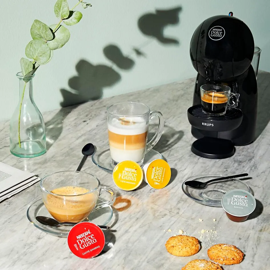 Krups Piccolo XS Macchina per Caffè Espresso Nescafé Dolce Gusto, Manuale, Grigio e Nero - immagine 6