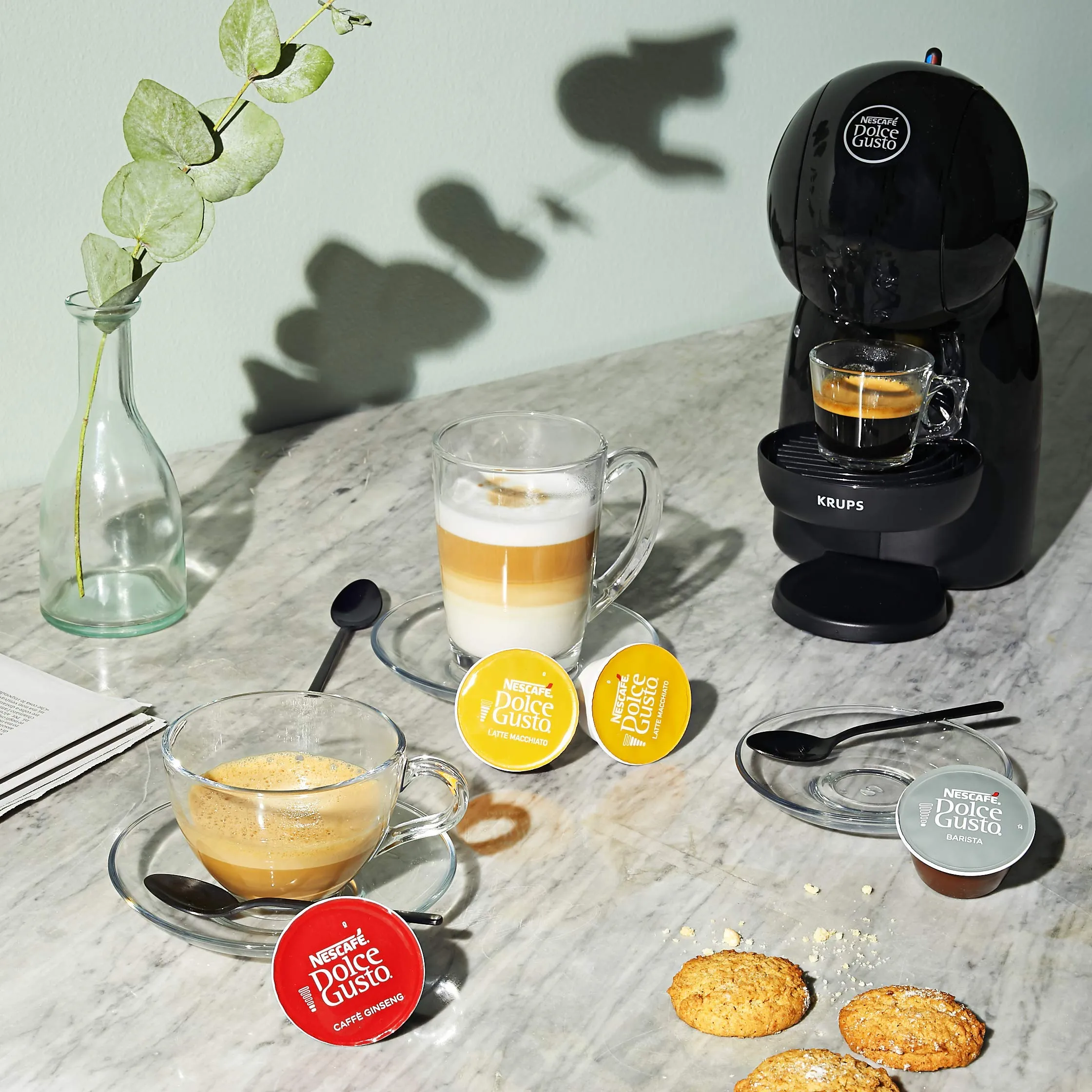 Krups Piccolo XS Macchina per Caffè Espresso Nescafé Dolce Gusto, Manuale, Grigio e Nero - immagine 7
