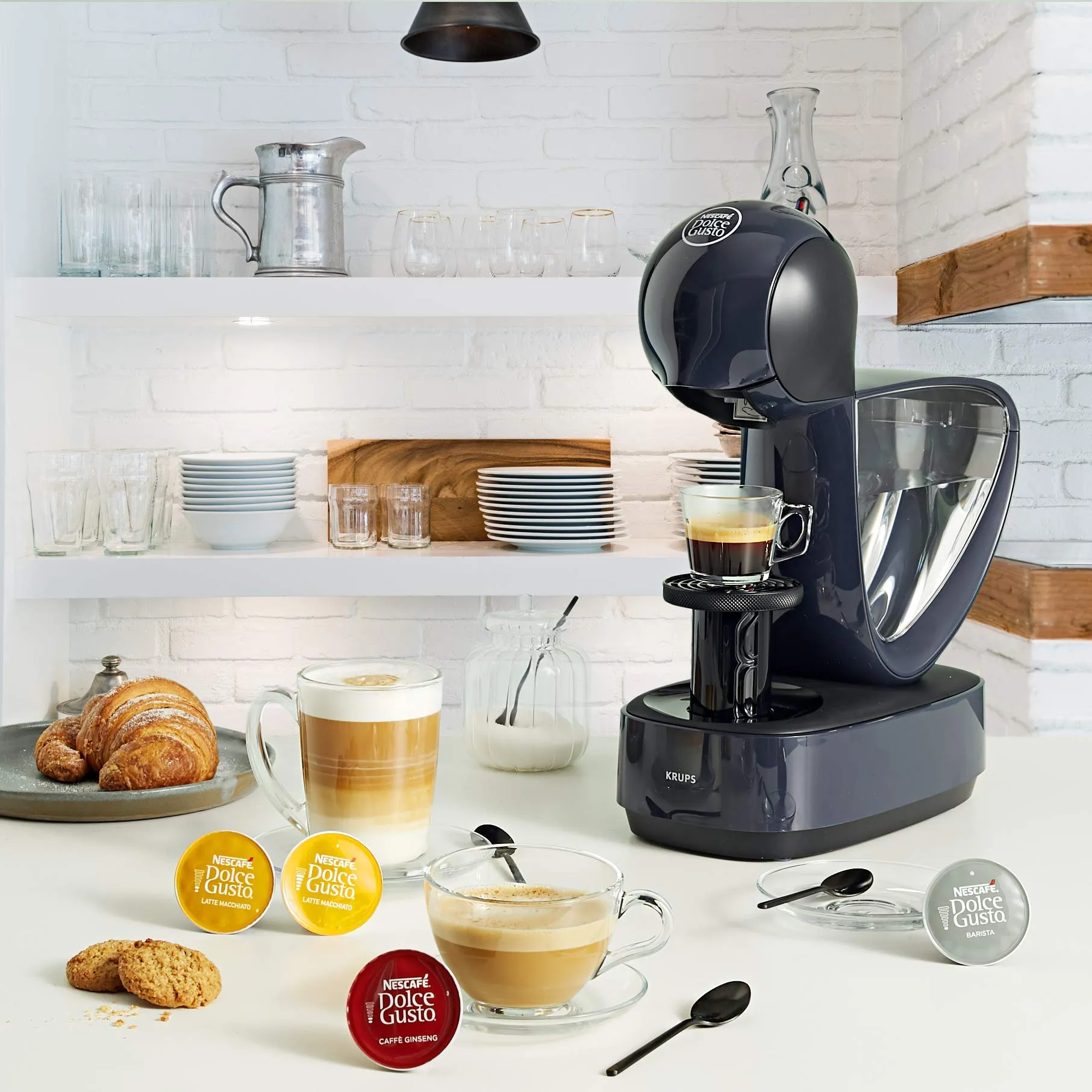 Krups Piccolo XS Macchina per Caffè Espresso Nescafé Dolce Gusto, Manuale, Grigio e Nero - immagine 8