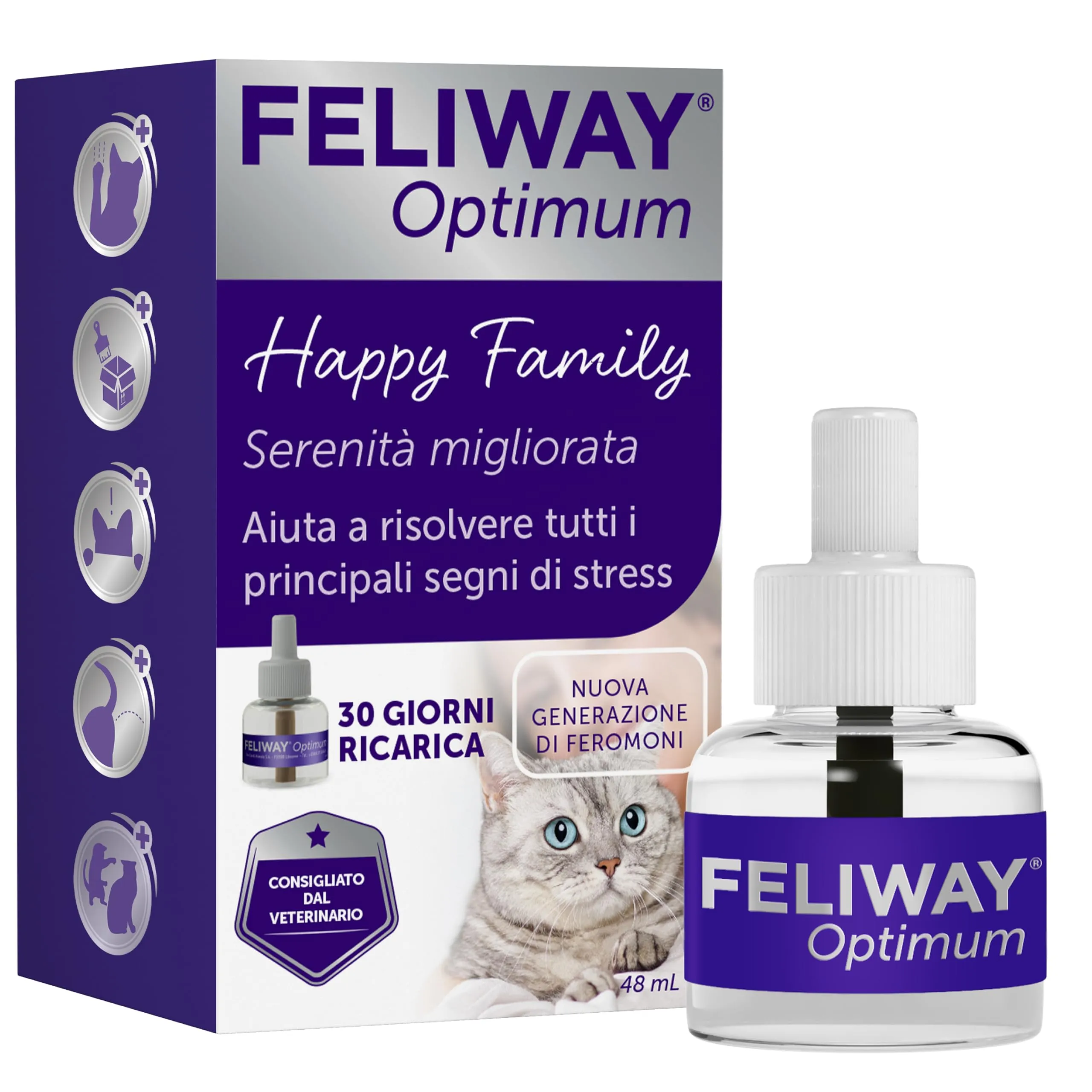 FELIWAY Optimum Ricarica calmante per diffusore di feromoni, 48 ml - immagine 1