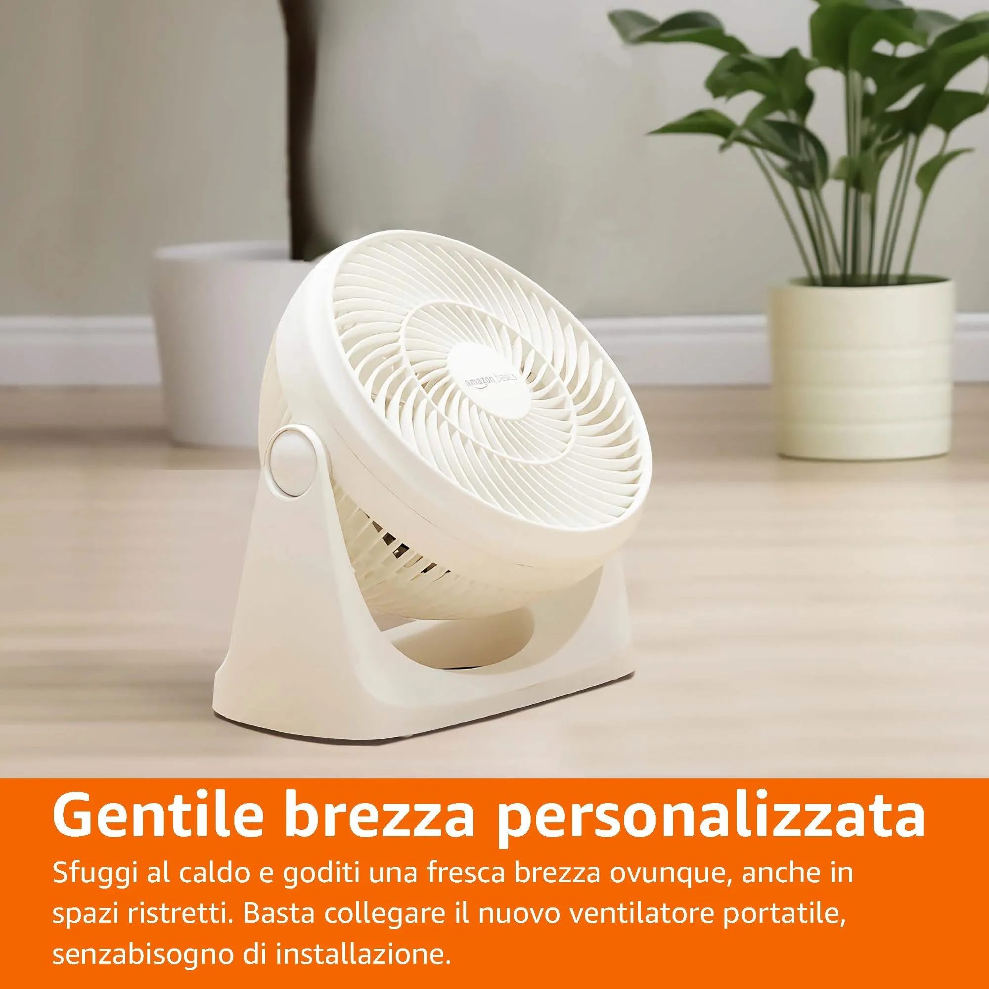 Amazon Basics Ventilatore da tavolo portatile 18 cm, Bianco - immagine 6