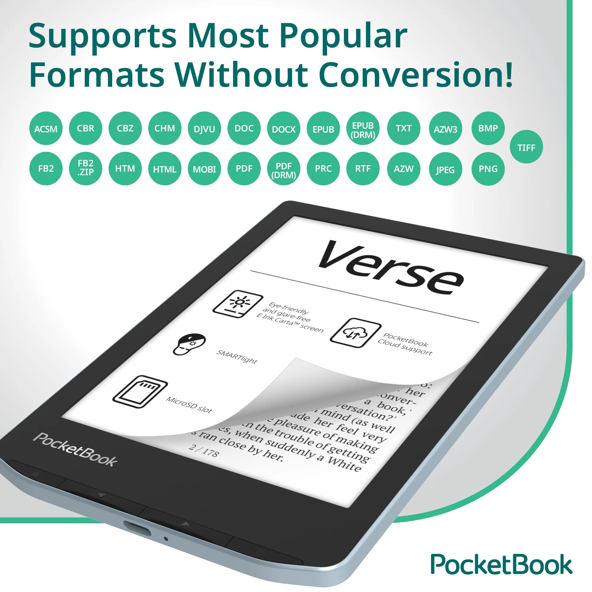 PocketBook Verse 8 Go Wifi Blu brillante - immagine 4