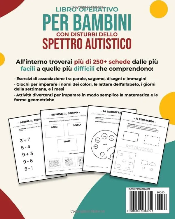 Libro Operativo per Bambini con Disturbi dello Spettro Autistico: 3 libri in 1, 270+ Attività per Bambini Neurodivergenti (Livelli Base, Medio e Avanzato) - immagine 2