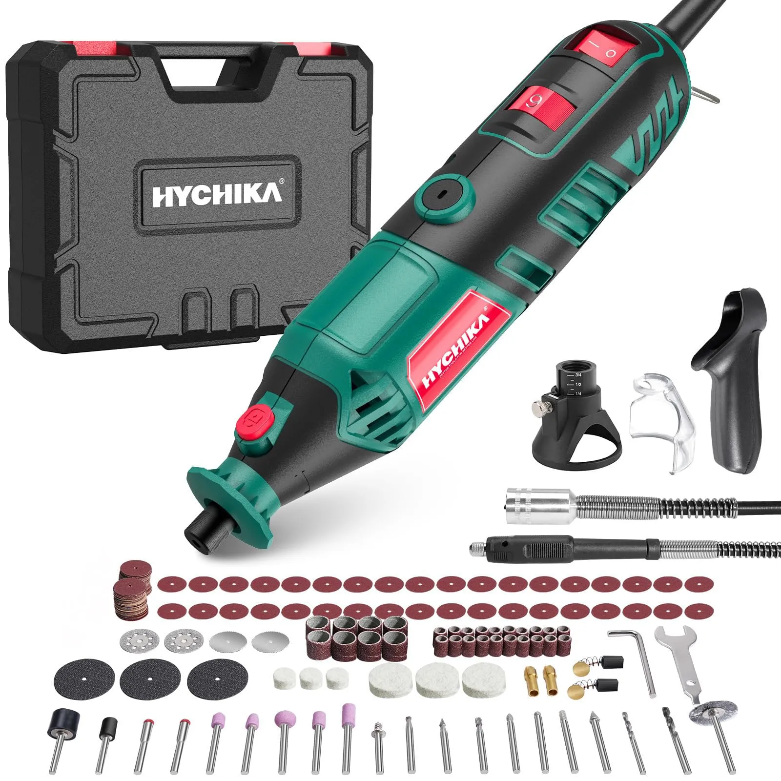 HYCHIKA Utensile Rotante 170W, 6 Velocità Variabili 8000-35000 RPM, Verde - immagine 1