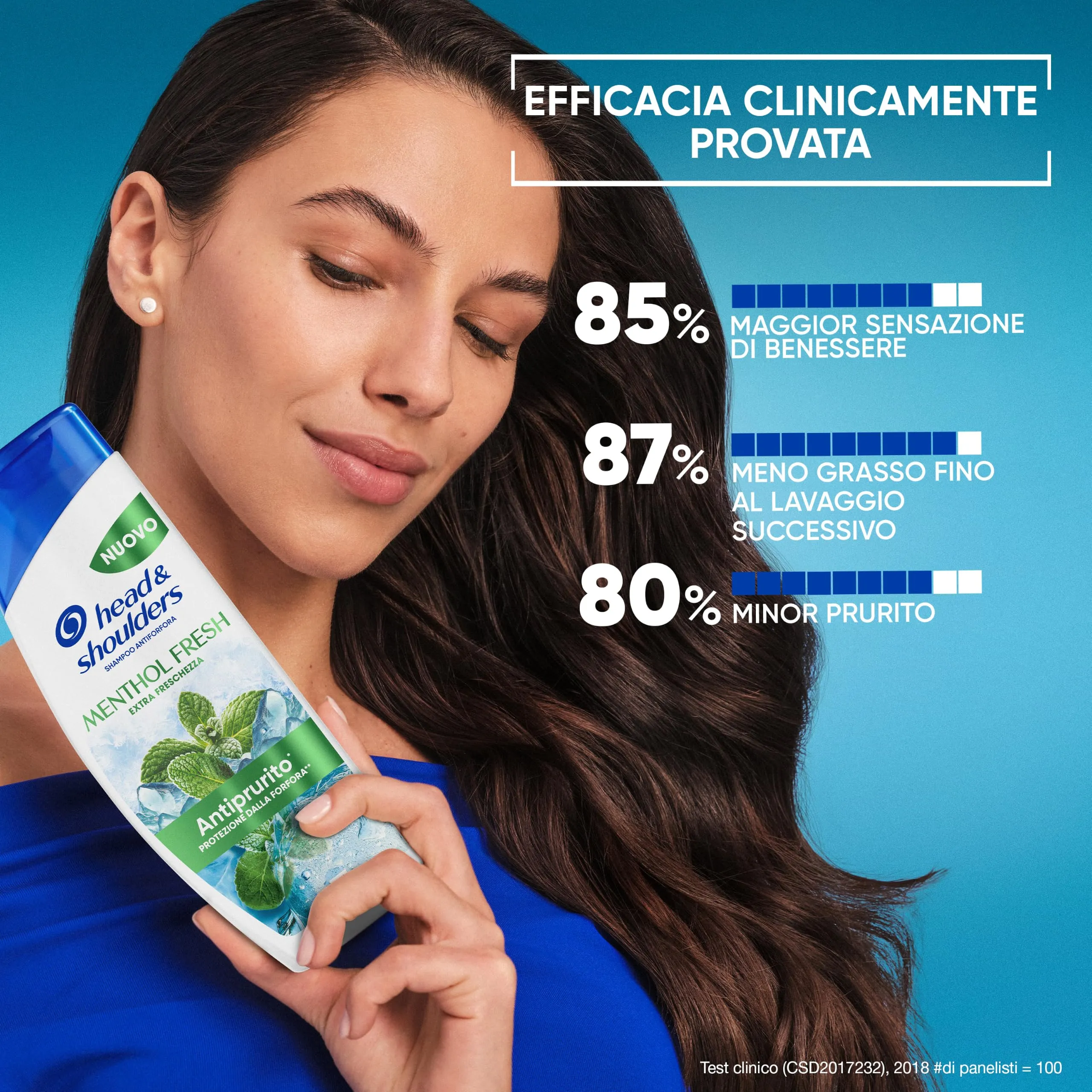Head & Shoulders Shampoo Antiprurito Menthol Fresh, 6x250ml - immagine 7
