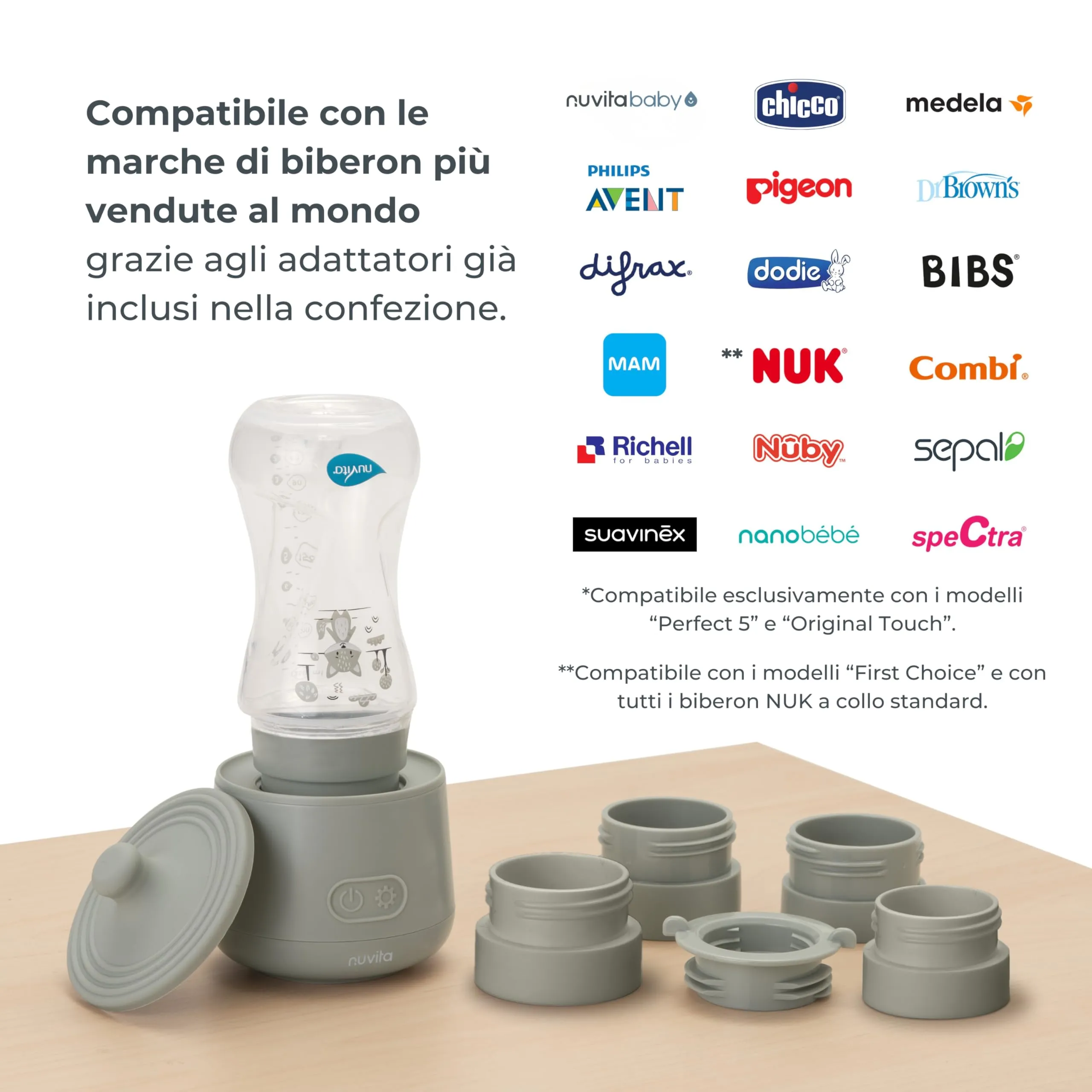 Nuvita Warm’n’Go 1162 Scaldabiberon Portatile Universale USB, Sage Green - immagine 5