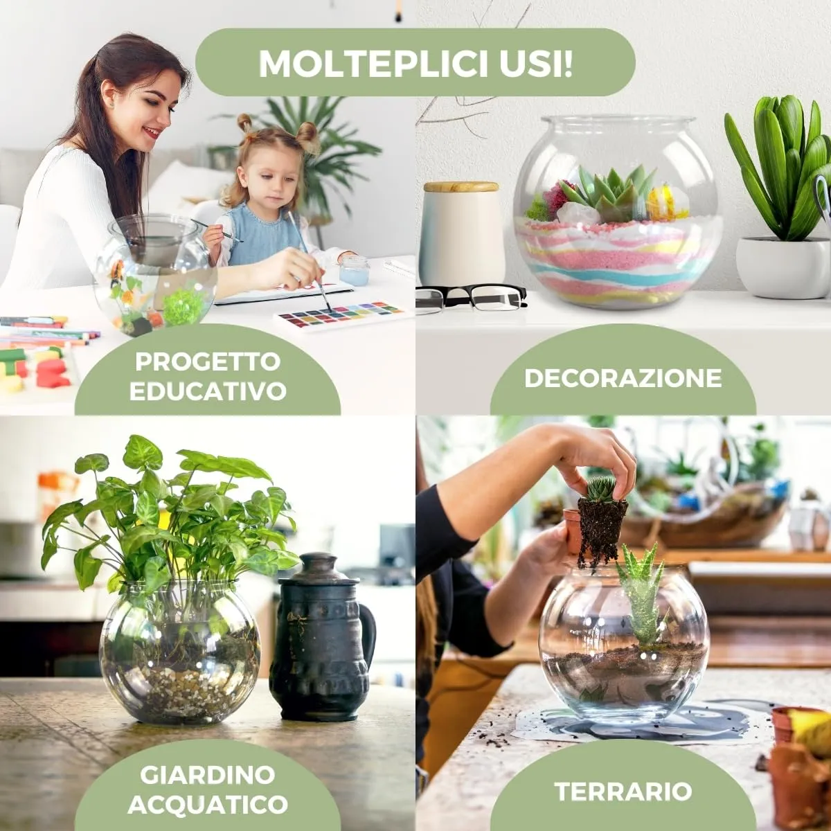 Mobiclinic Nemo Boccia per pesci, 4 litri, Plastica PET, Trasparente, 20x20x17,5 cm - immagine 3