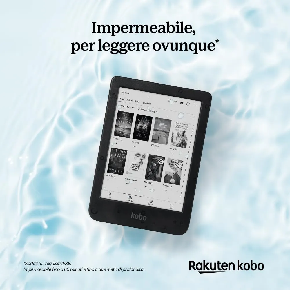 Kobo Clara BW eReader 6" E Ink Carta 1300 - Nero - immagine 3