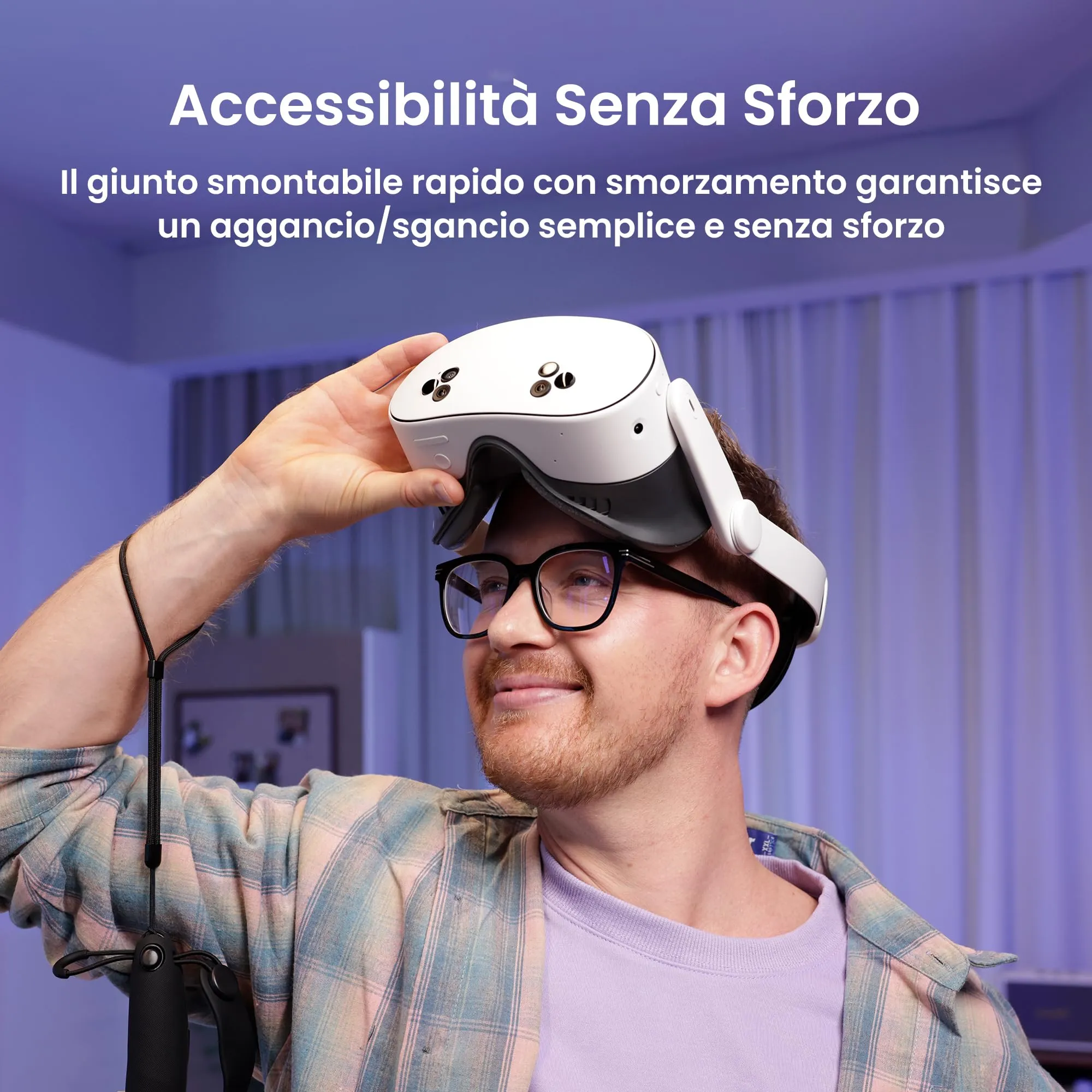 KIWI design K4 Cinturino Comodo regolabile per Quest 3/3S, Bianco, senza batteria - immagine 3