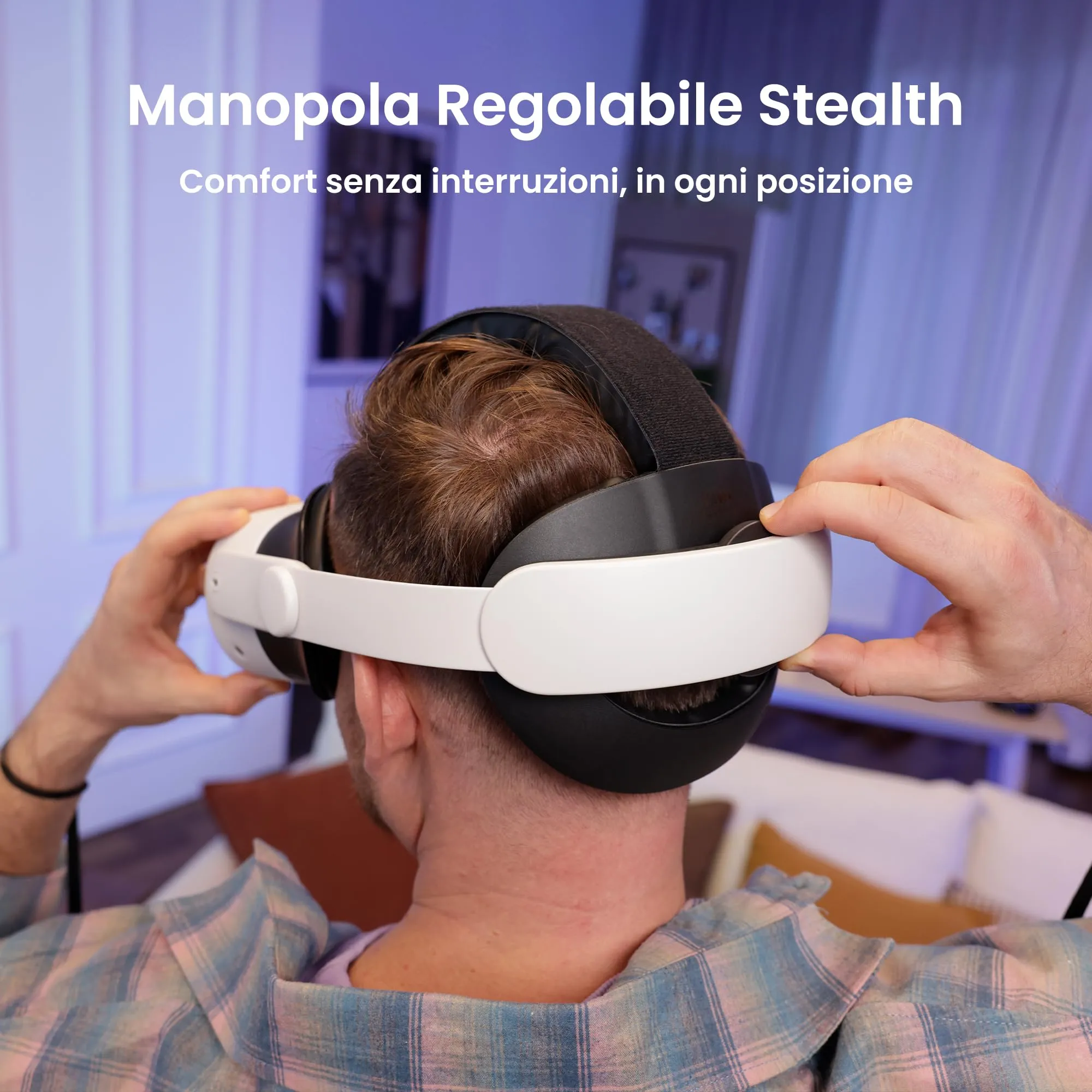 KIWI design K4 Cinturino Comodo regolabile per Quest 3/3S, Bianco, senza batteria - immagine 4