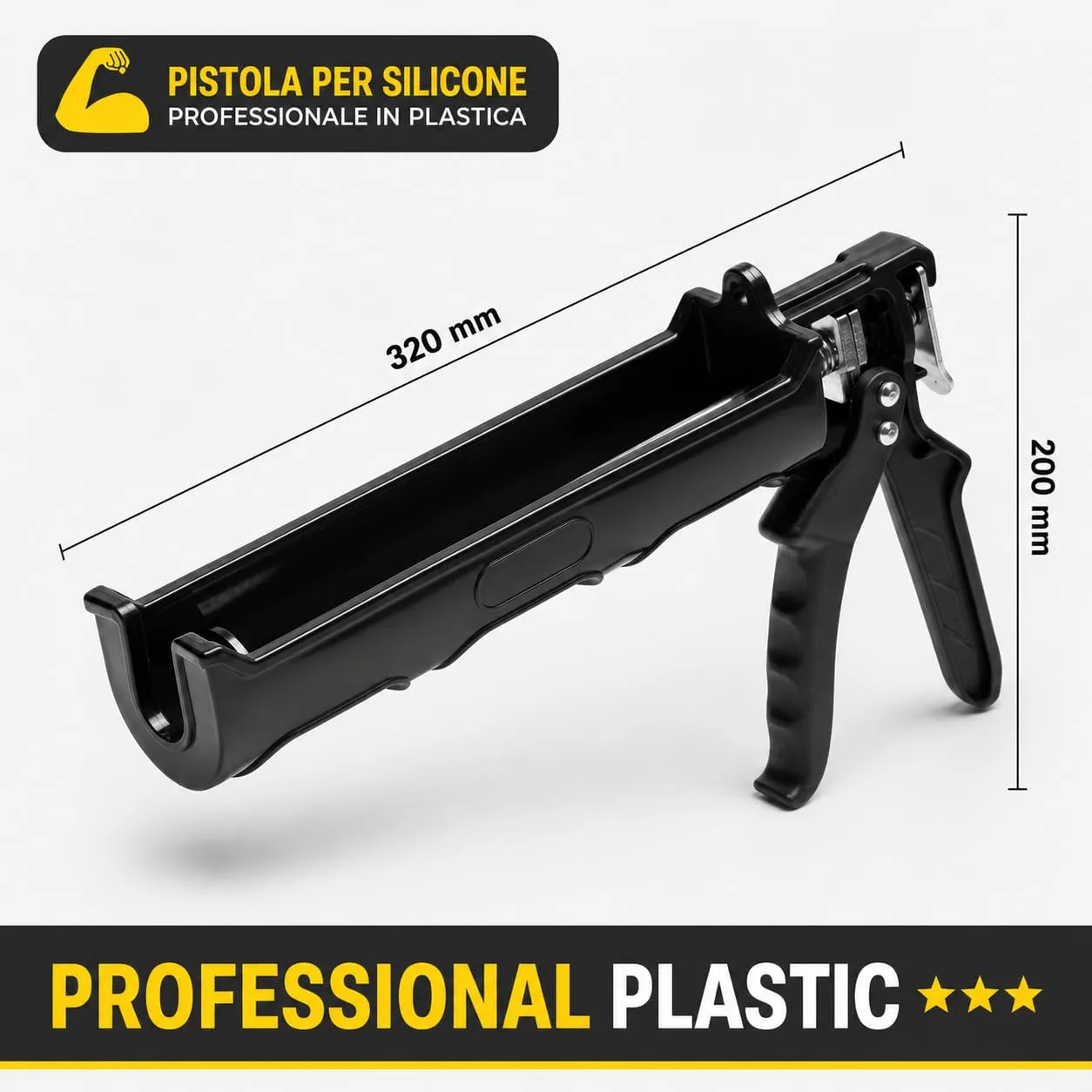 Boldrini Pistola per Silicone Anti-Goccia in Plastica e Metallo, per Cartucce Silicone, Acrilico e Sigillanti, Pressione fino a 123 kg, Rossa - immagine 4