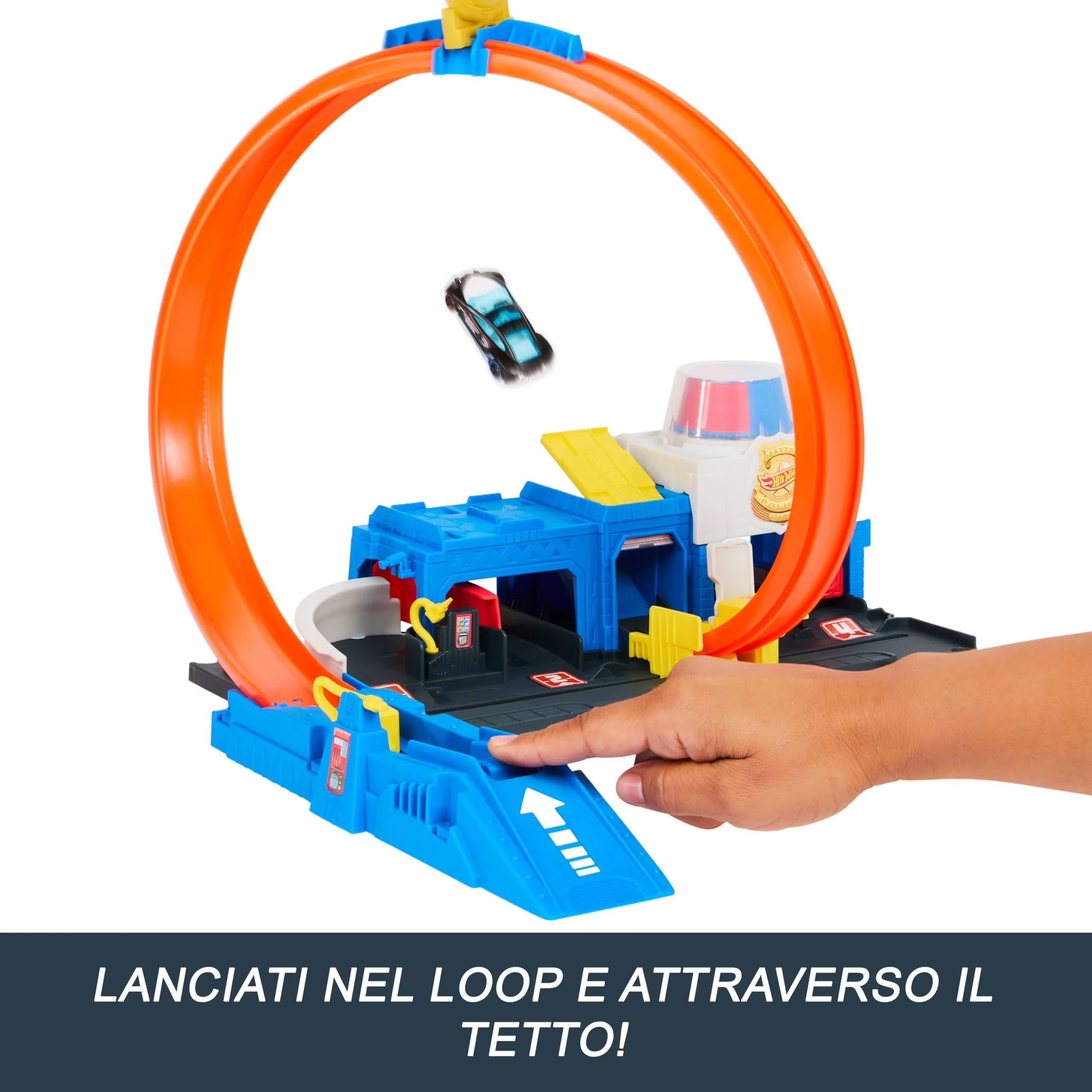 Hot Wheels City Super Stazione di Polizia Playset e macchinina - immagine 3