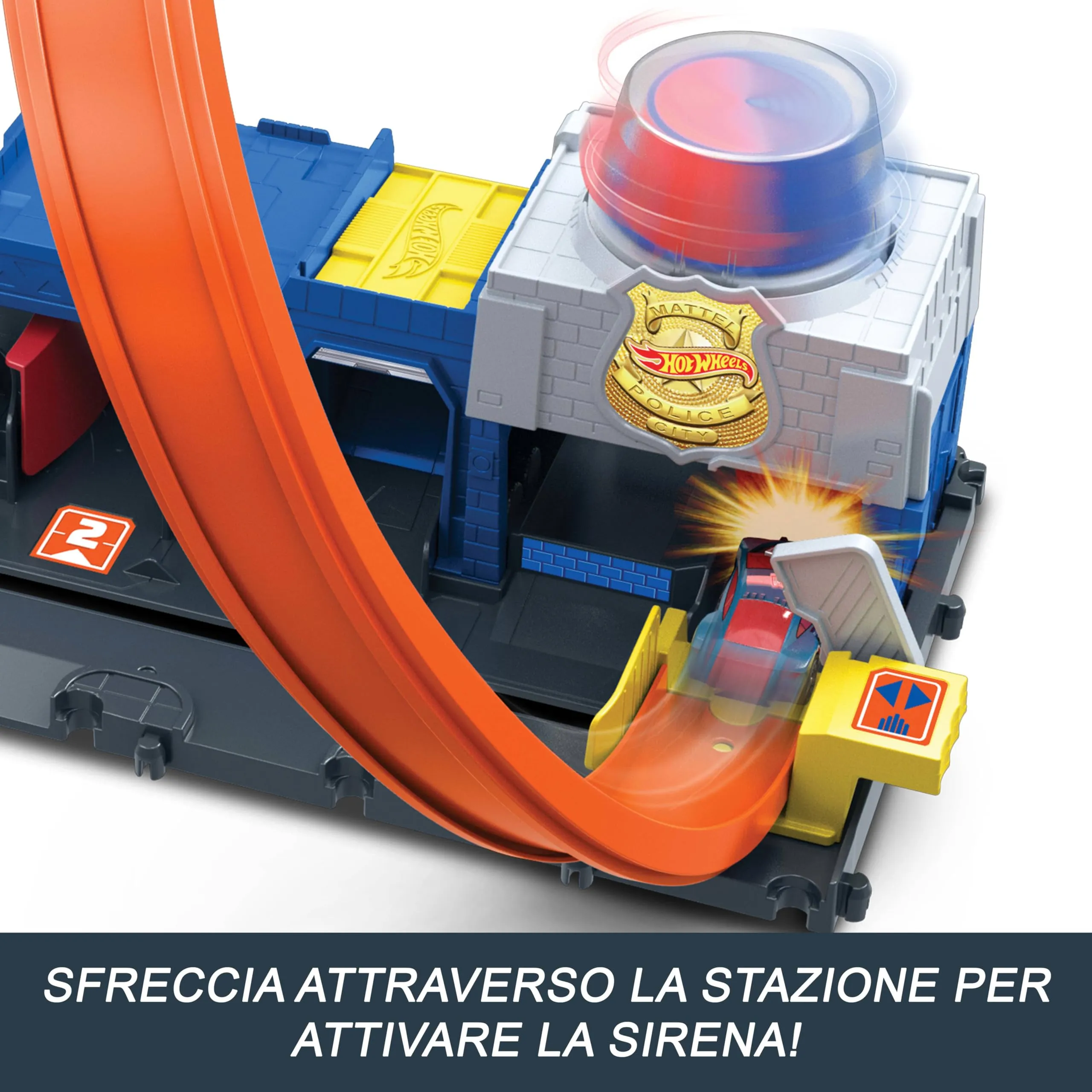 Hot Wheels City Super Stazione di Polizia Playset e macchinina - immagine 6