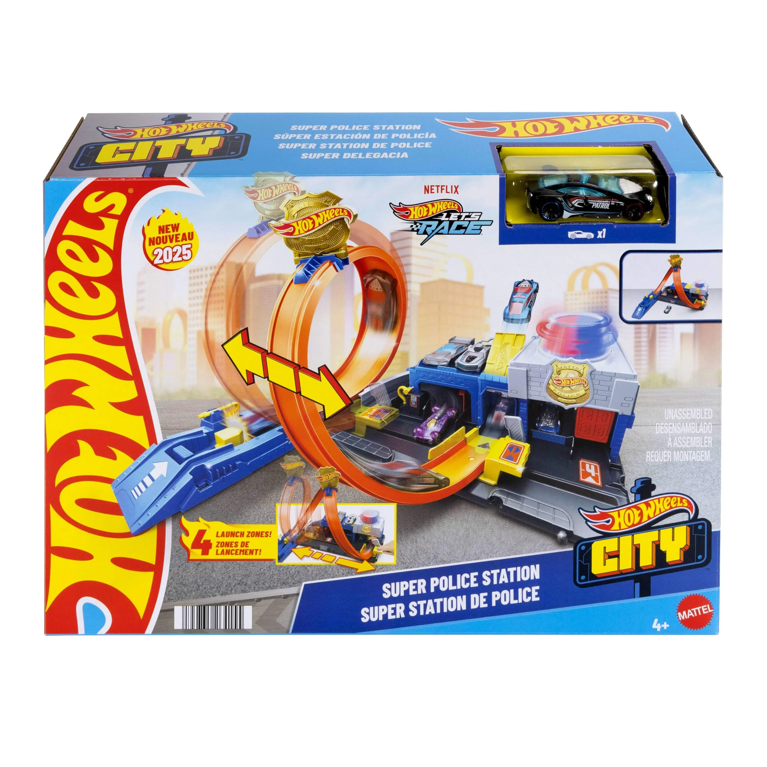 Hot Wheels City Super Stazione di Polizia Playset e macchinina - immagine 7