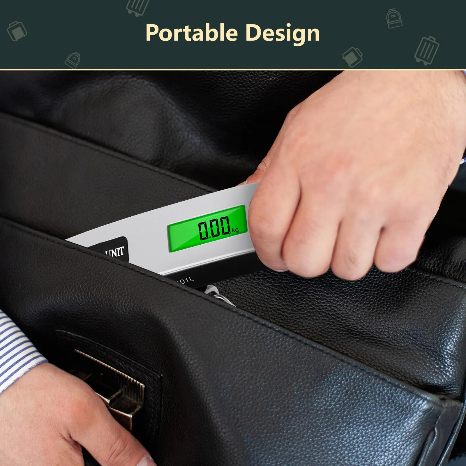 Brencco Bilancia Digitale per Valigie, 50kg/110lb, Display LCD e Funzione Tara, Argento - immagine 6