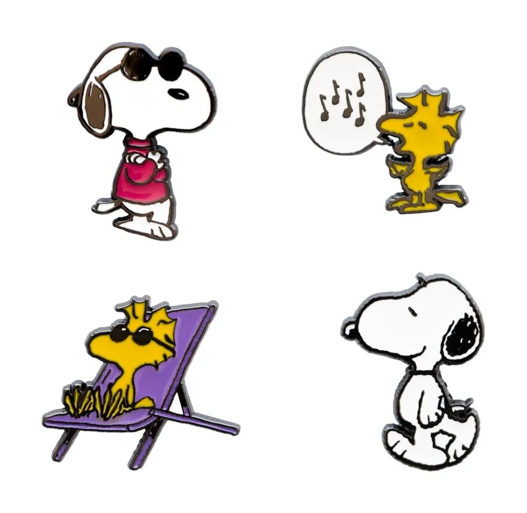 Grupo Erik Snoopy Peanuts Set 4 Spille Smaltate con Scatola Regalo - immagine 1