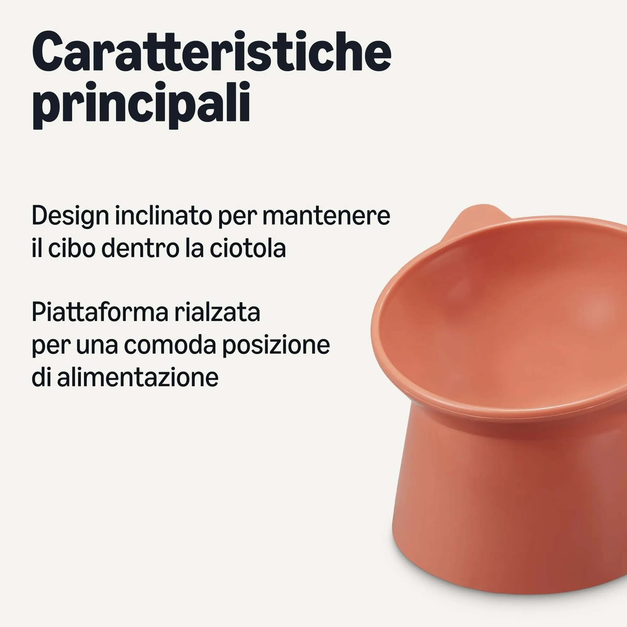 Amazon Basics Ciotole Rialzate per Gatti a Forma di Orecchio di Gatto, Confezione da 2, 13,2 x 13,2 x 11,4 cm, Arancione e Blu - immagine 2