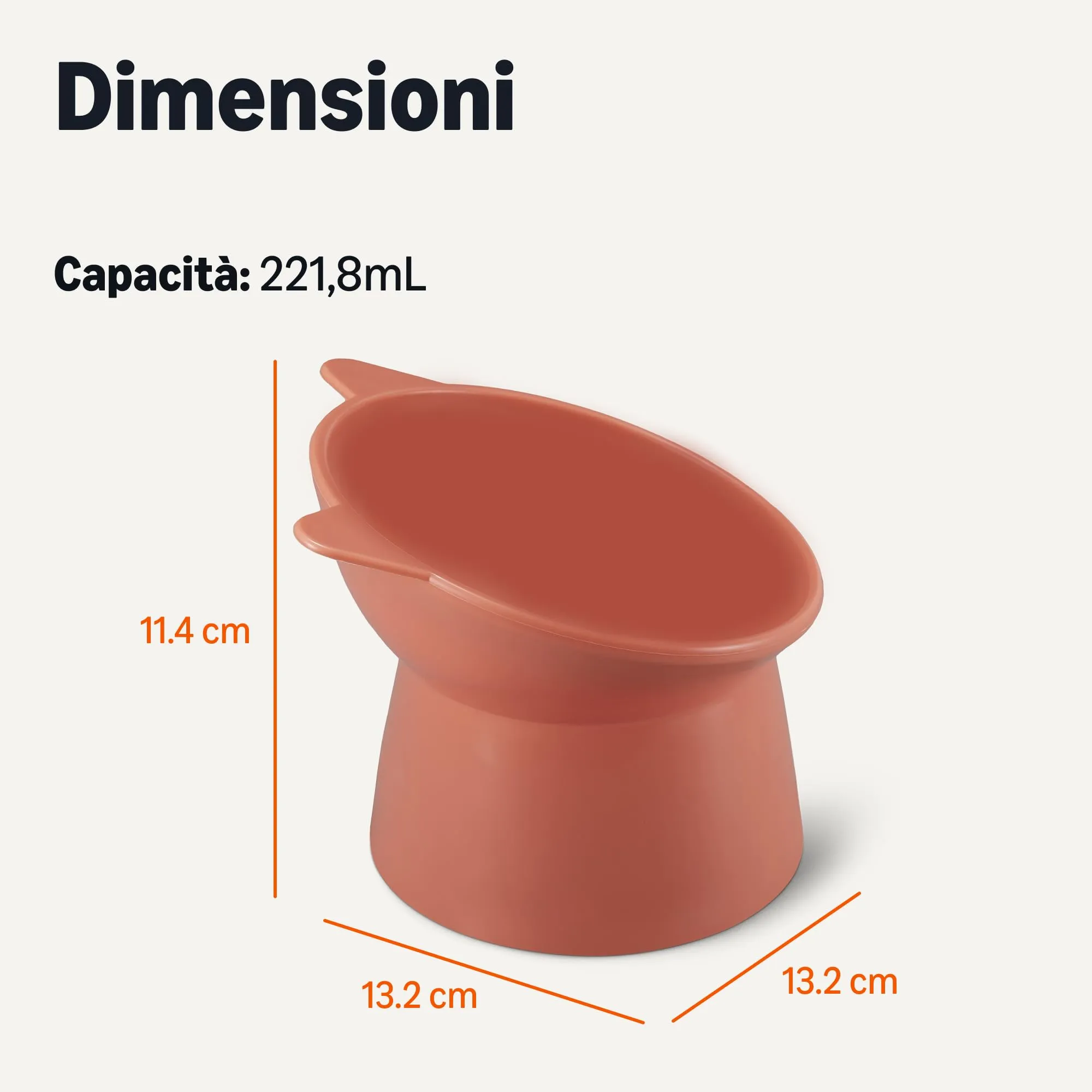 Amazon Basics Ciotole Rialzate per Gatti a Forma di Orecchio di Gatto, Confezione da 2, 13,2 x 13,2 x 11,4 cm, Arancione e Blu - immagine 5
