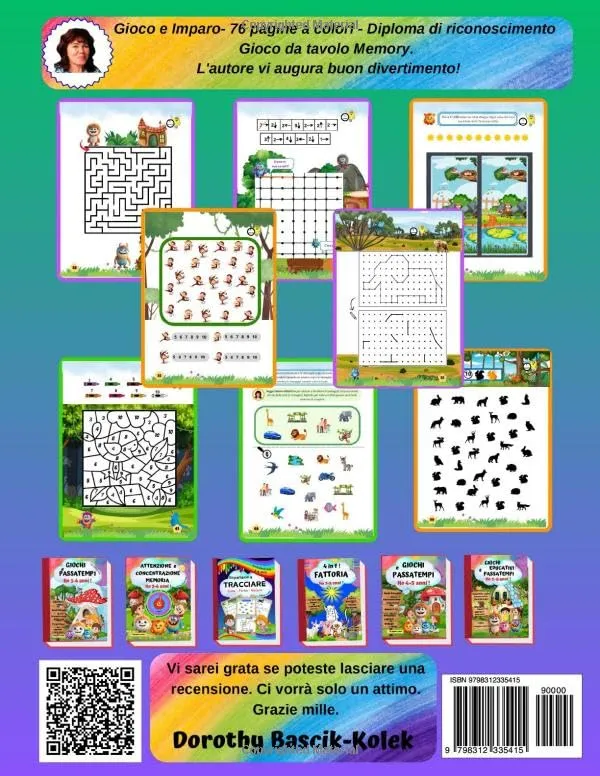 Libro Attività e Giochi Educativi 5-6 Anni: Concentrazione, Attenzione, Memoria, Cerca e Trova, Differenze, Logica e Matematica - immagine 2
