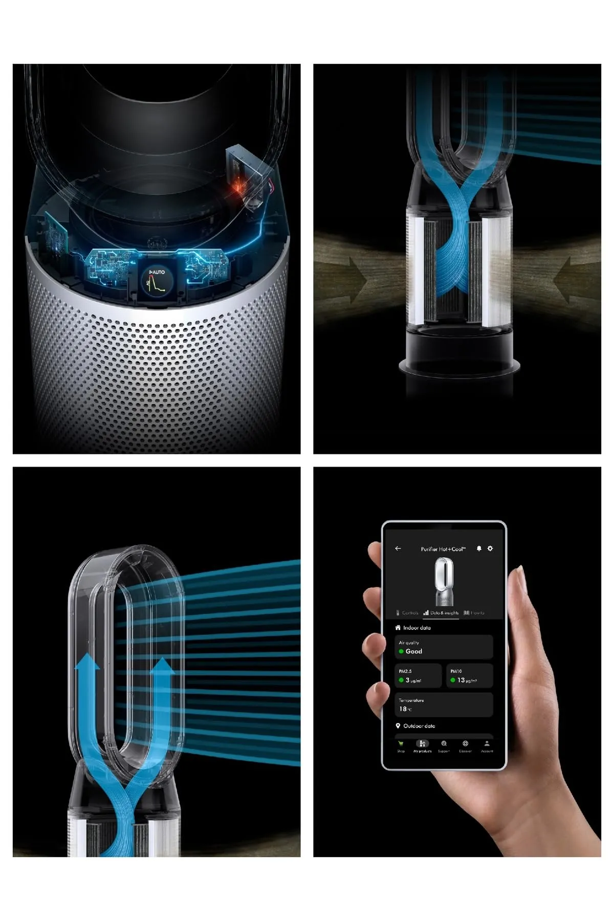 Dyson Purifier Hot+Cool HP1 Purificatore d’Aria e Termoventilatore - Bianco / Bianco - immagine 6
