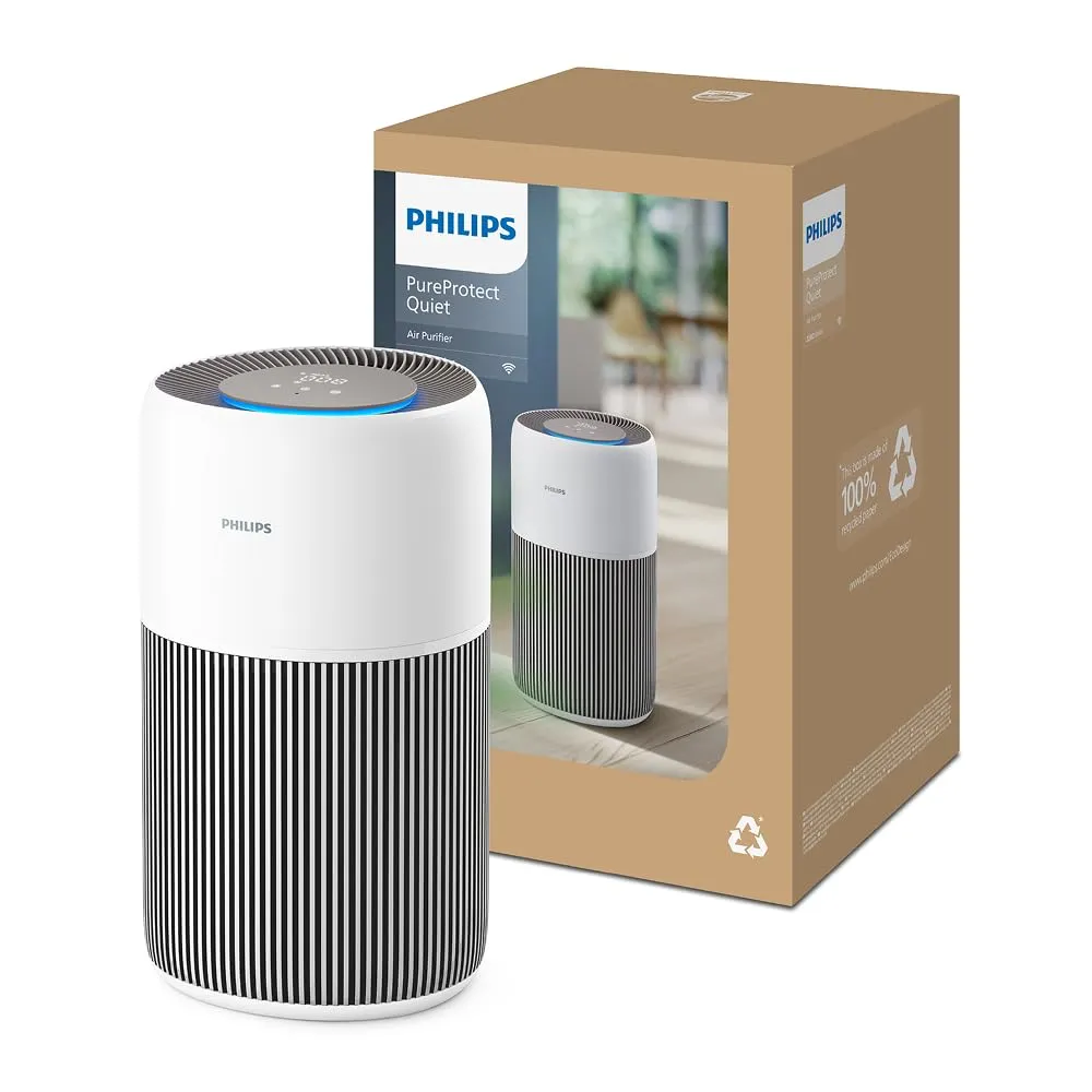 Philips Purificatore d'aria 2200 AC2210/10, Filtro HEPA, 104m², CADR 400m³/h, Arctic White + Beige - immagine 10