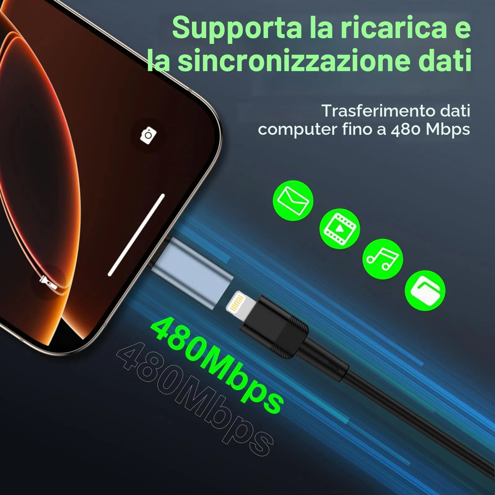 Zacenei Adattatore da Lightning a USB C, 4 pezzi, per iPhone 17/16/15, Galaxy S24/S23, iPad, Grigio - immagine 2