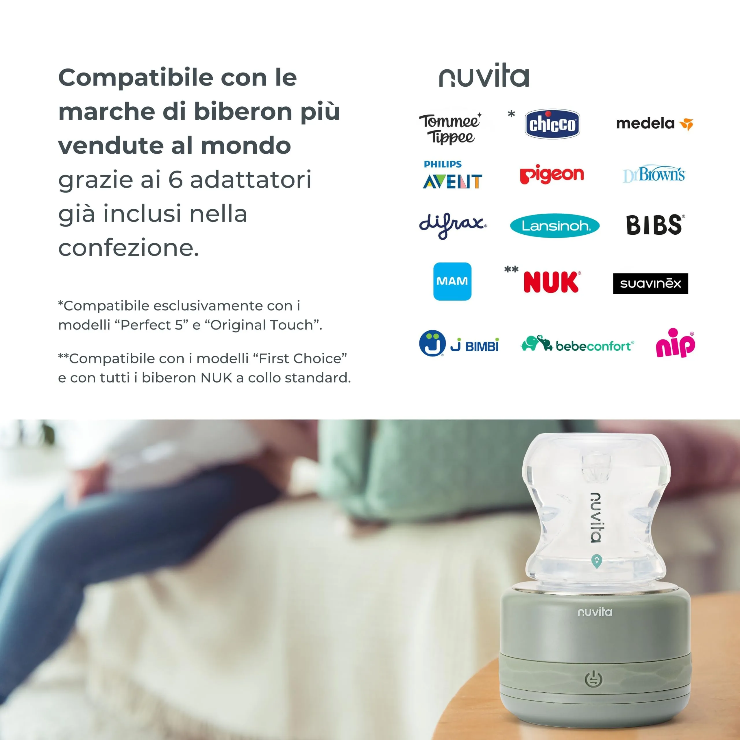 Nuvita 1166 Warm70 Scaldabiberon Portatile Senza Fili, Ricaricabile USB, Sage Green - immagine 6