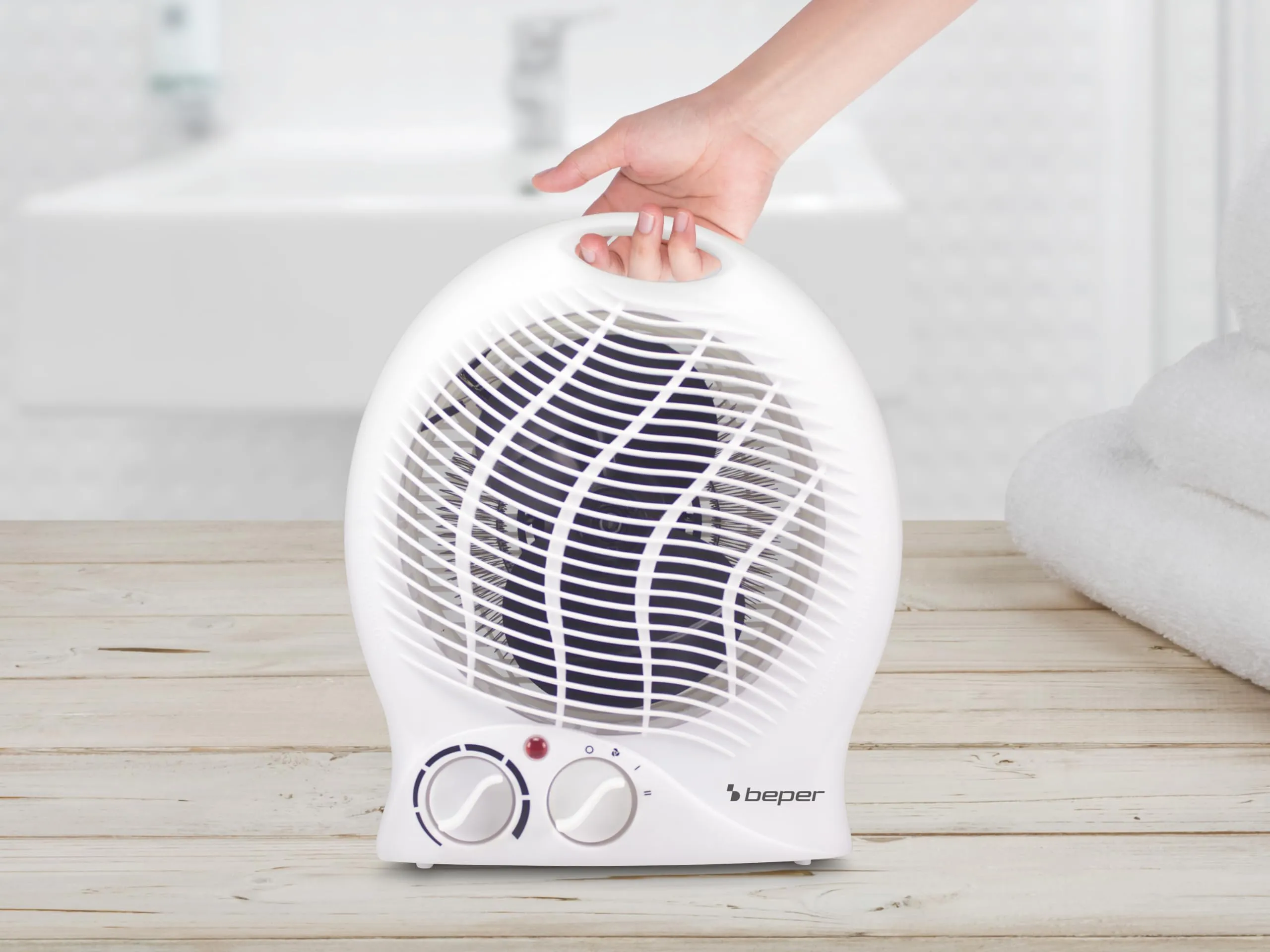 Beper P203TER203 Termoventilatore Elettrico 2000W con Termostato e Funzione Ventilazione, Bianco - immagine 4