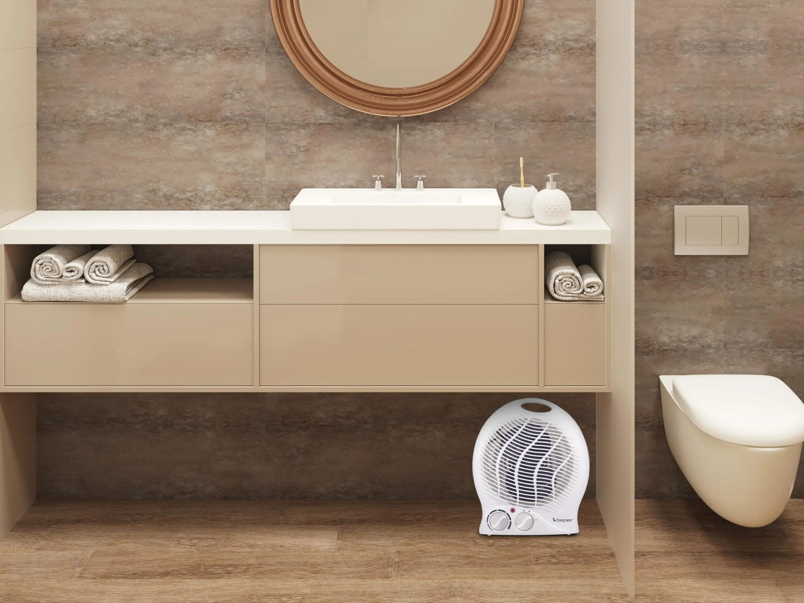 Beper P203TER203 Termoventilatore Elettrico 2000W con Termostato e Funzione Ventilazione, Bianco - immagine 6