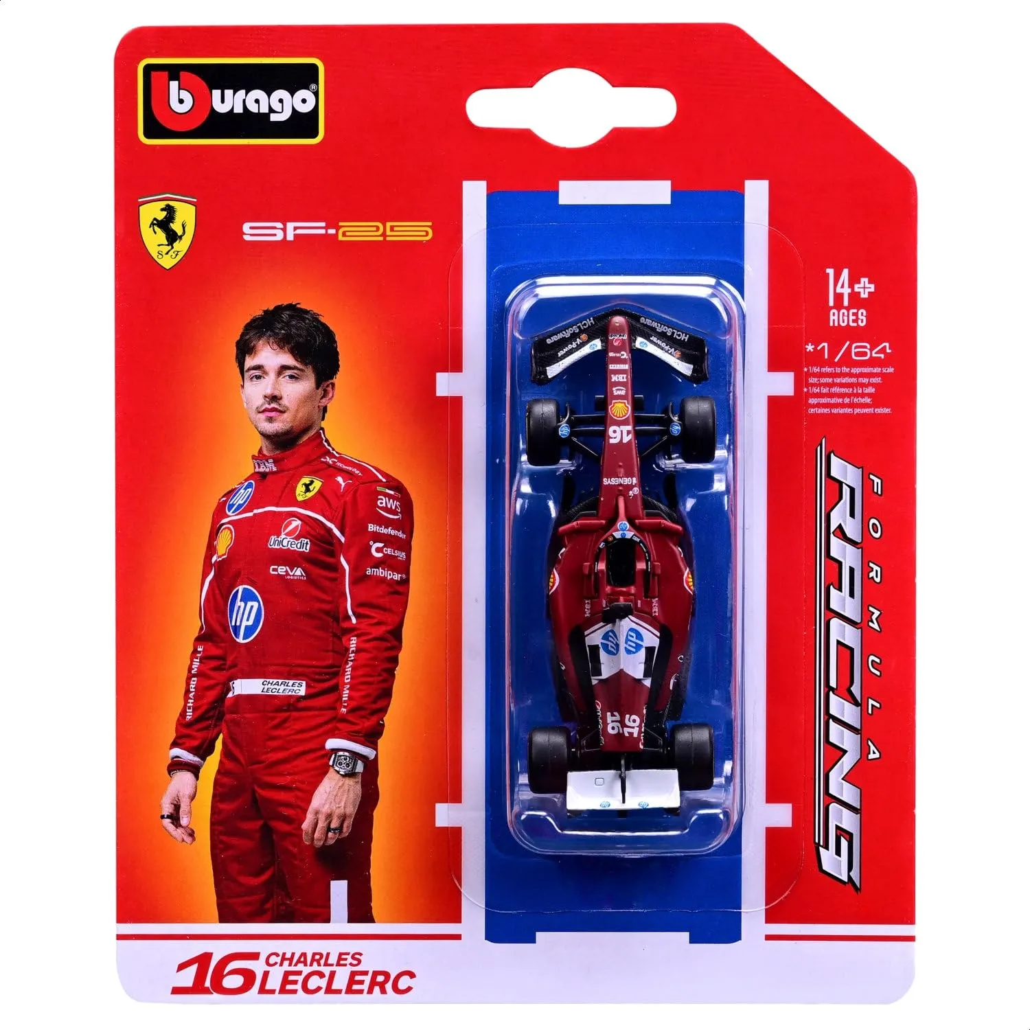 Bburago Ferrari SF-25 #16 Charles Leclerc 2025 Diecast Model Car 1:64 - immagine 1