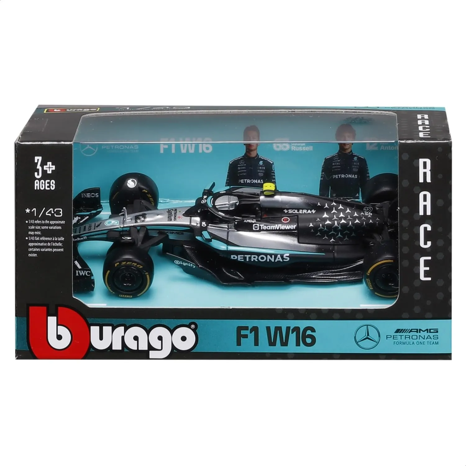 Bburago F1 Mercedes-AMG W16 2025 #12 Antonelli 1:43 Diecast Model - immagine 6