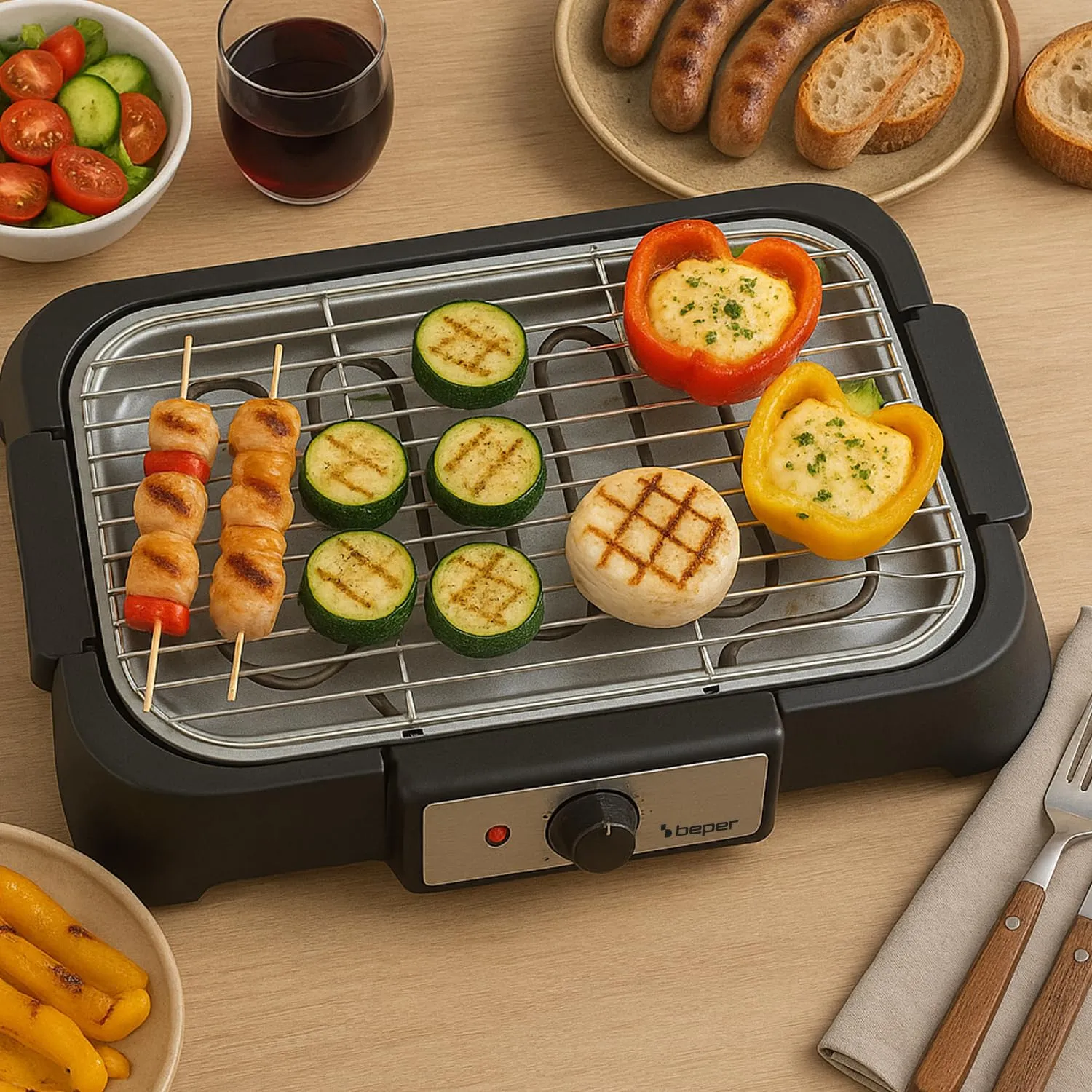 BEPER P101BBQ001 Barbecue Elettrico 2000W, Griglia XXL 41,5x24 cm - immagine 6