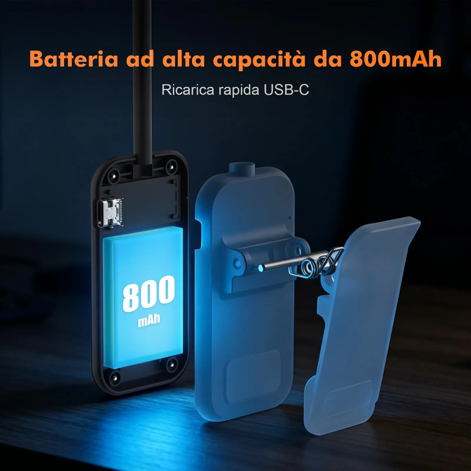 GRIFEMA Lampada da lettura con clip, 10 LED, USB-C, Testa girevole 180°, Nero, GD106 - immagine 7