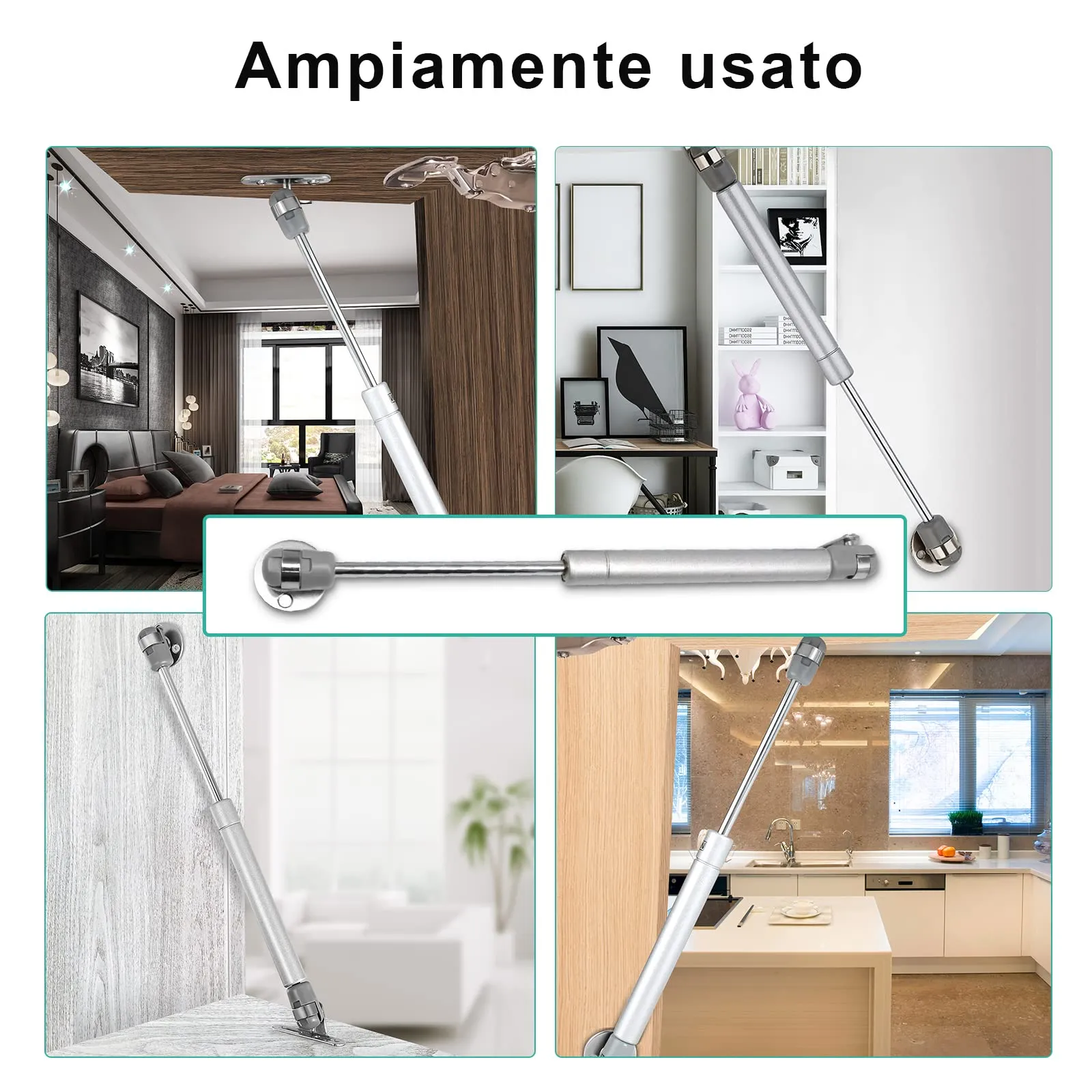 elzle Molle a Gas 100N Pistoni per Ante Cucina e Mobili, XN125, Argento (2 Pezzi) - immagine 6