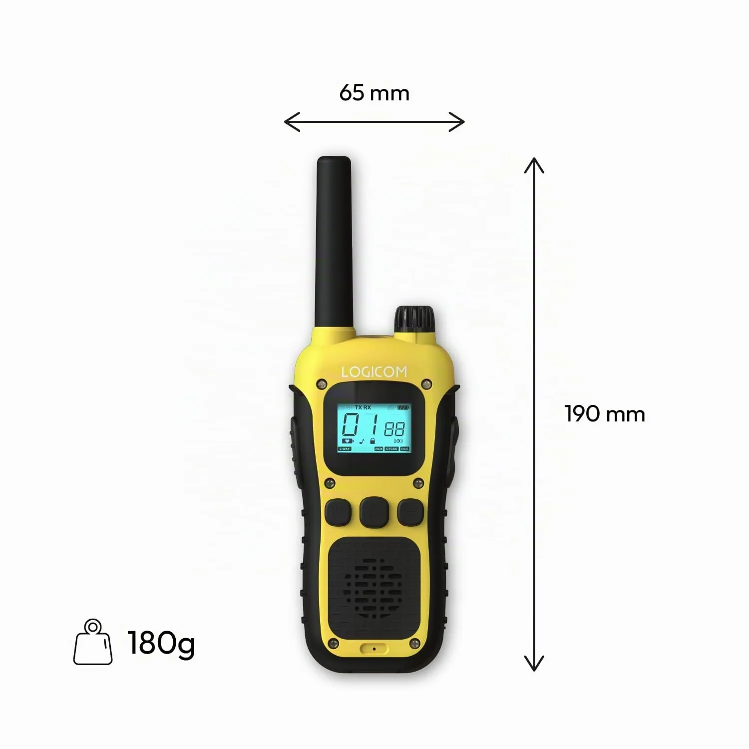 Logicom Adventure Walkie-Talkie PMR446 IP54, 10 km Range, 16 Channels, 1000 mAh Battery, LCD Screen, USB-C, Pack of 2 - immagine 8