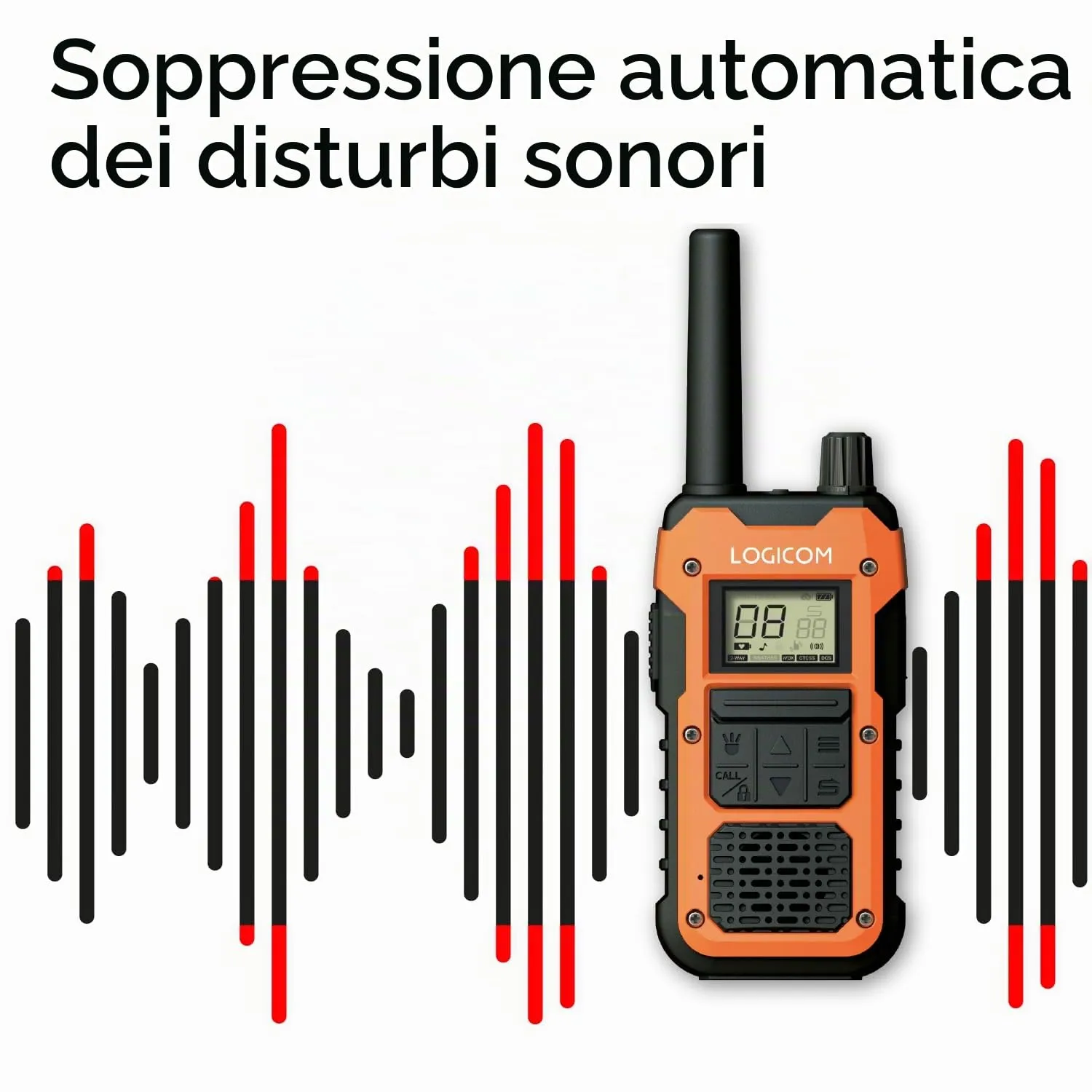 Logicom Extreme Walkie-Talkie PMR446 IP67, 16 canali, 10 km, Confezione da 2 radio - immagine 3