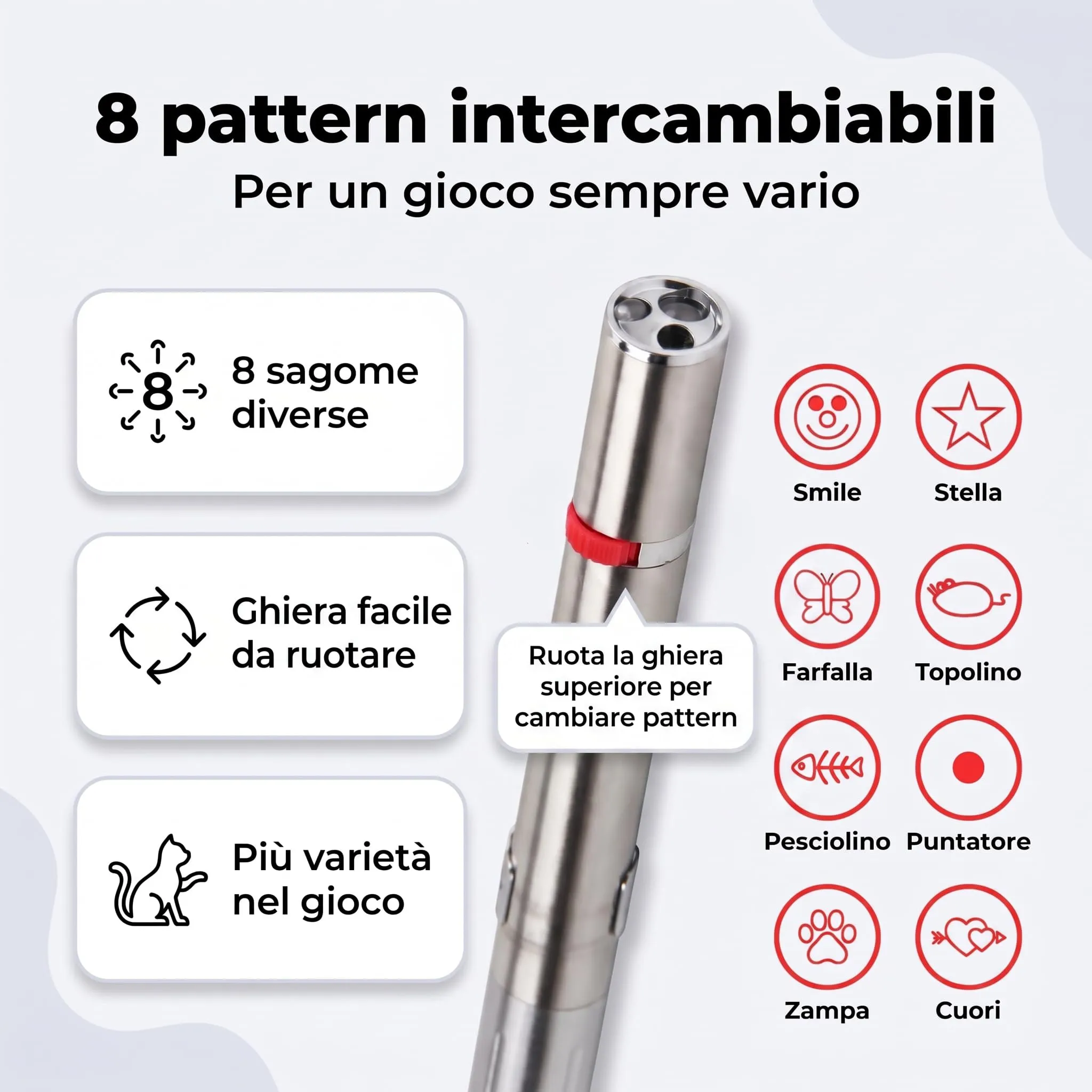 musapet Laser Puntatore per Gatti, Argento - immagine 3