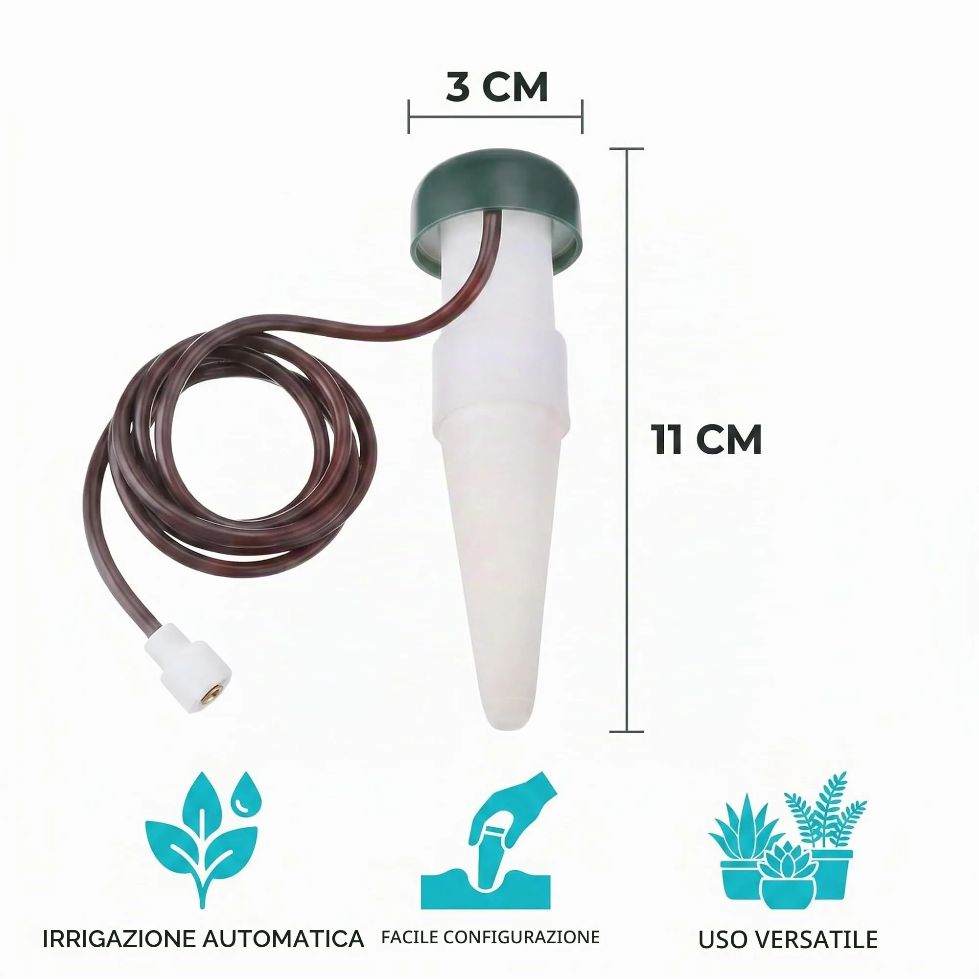AUEFUDQ Kit Irrigazione a Goccia per Piante da Interno ed Esterno, 6 Pezzi - immagine 2