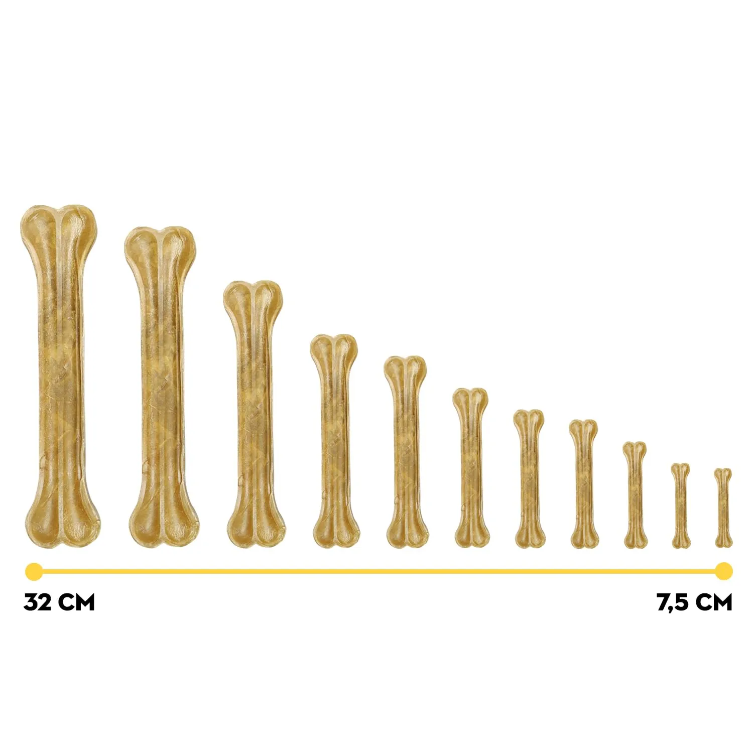 Croci King Bone Ossa in Pelle Bovina Naturale per Cani, 12,5 cm - 2 pz - immagine 3