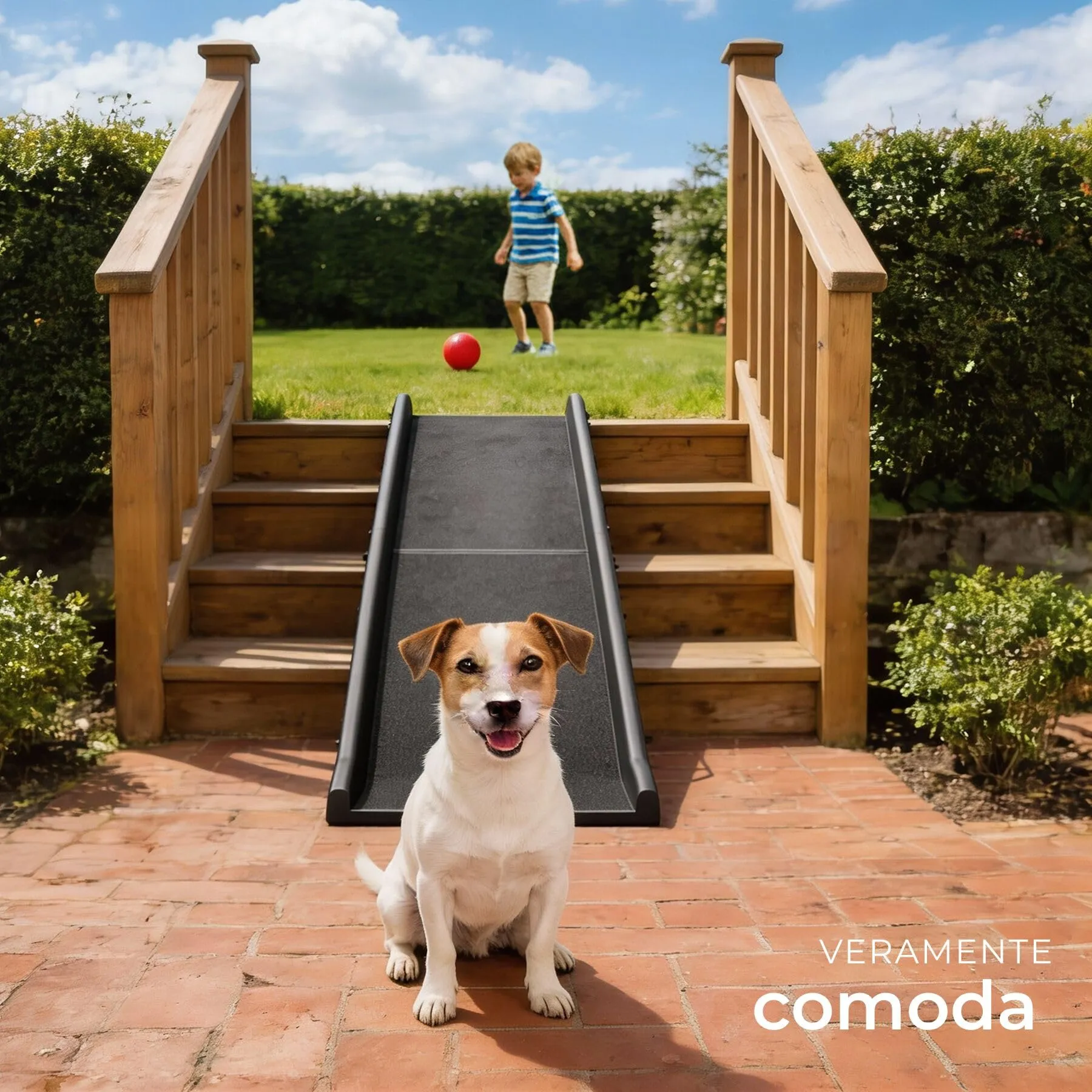 tectake Rampa per Cani Paw Step, Pieghevole e Antiscivolo, Supporto fino a 90kg, Nero - immagine 8