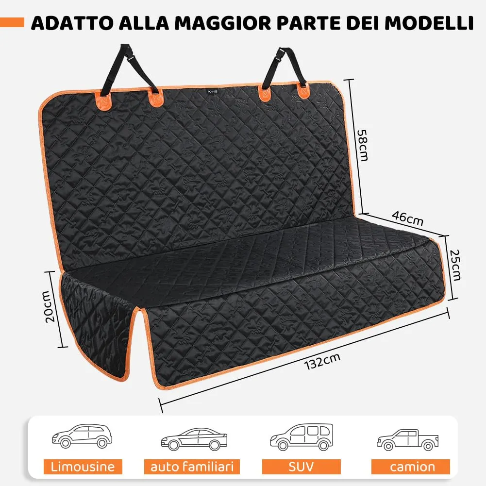 KYG Coprisedile Auto per Cani Posteriore, Antiscivolo e Antigraffio per Auto, SUV e Camion, 132x58x46cm - immagine 2